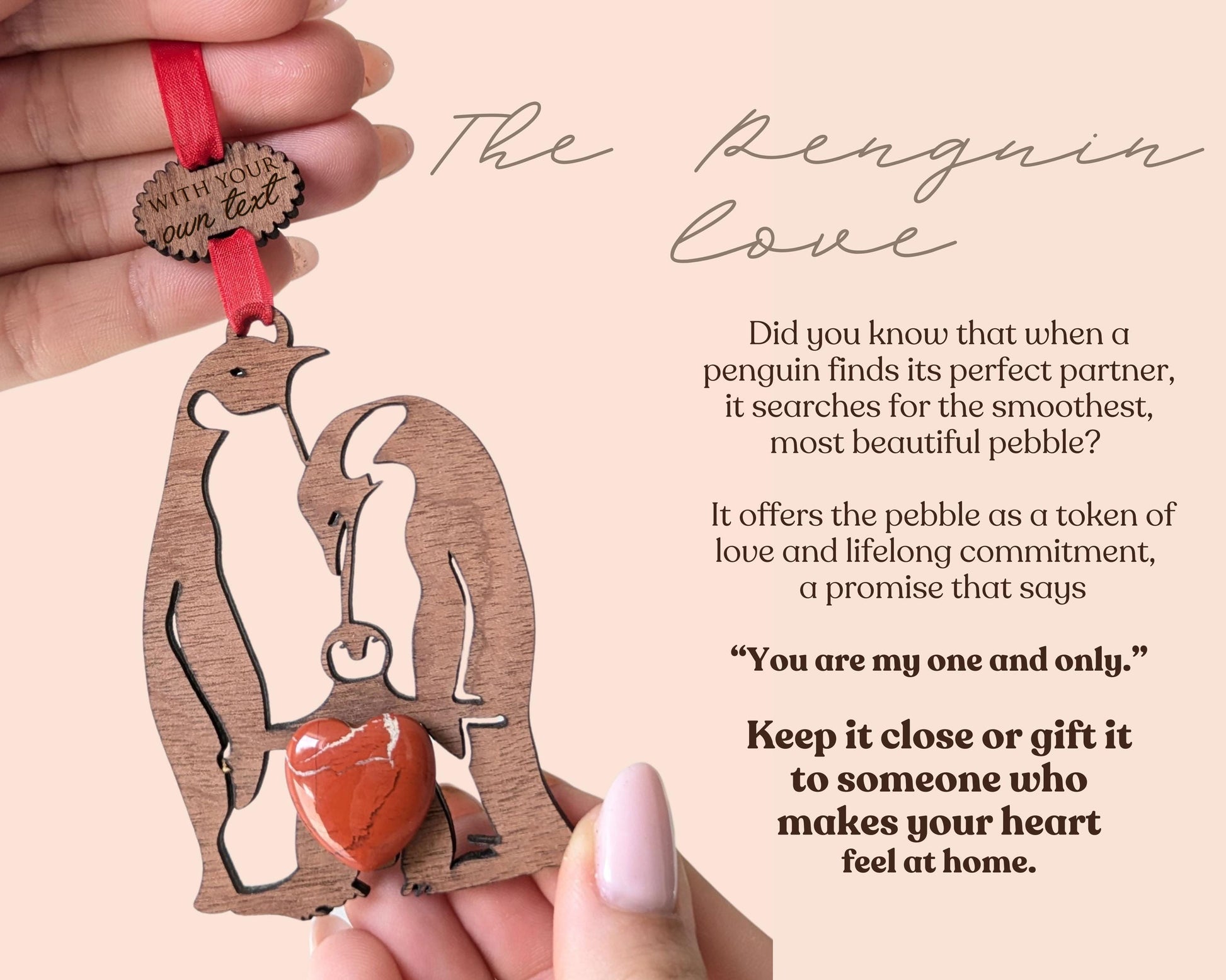 Family Penguin Wooden Story Card With Crystal: product image 6