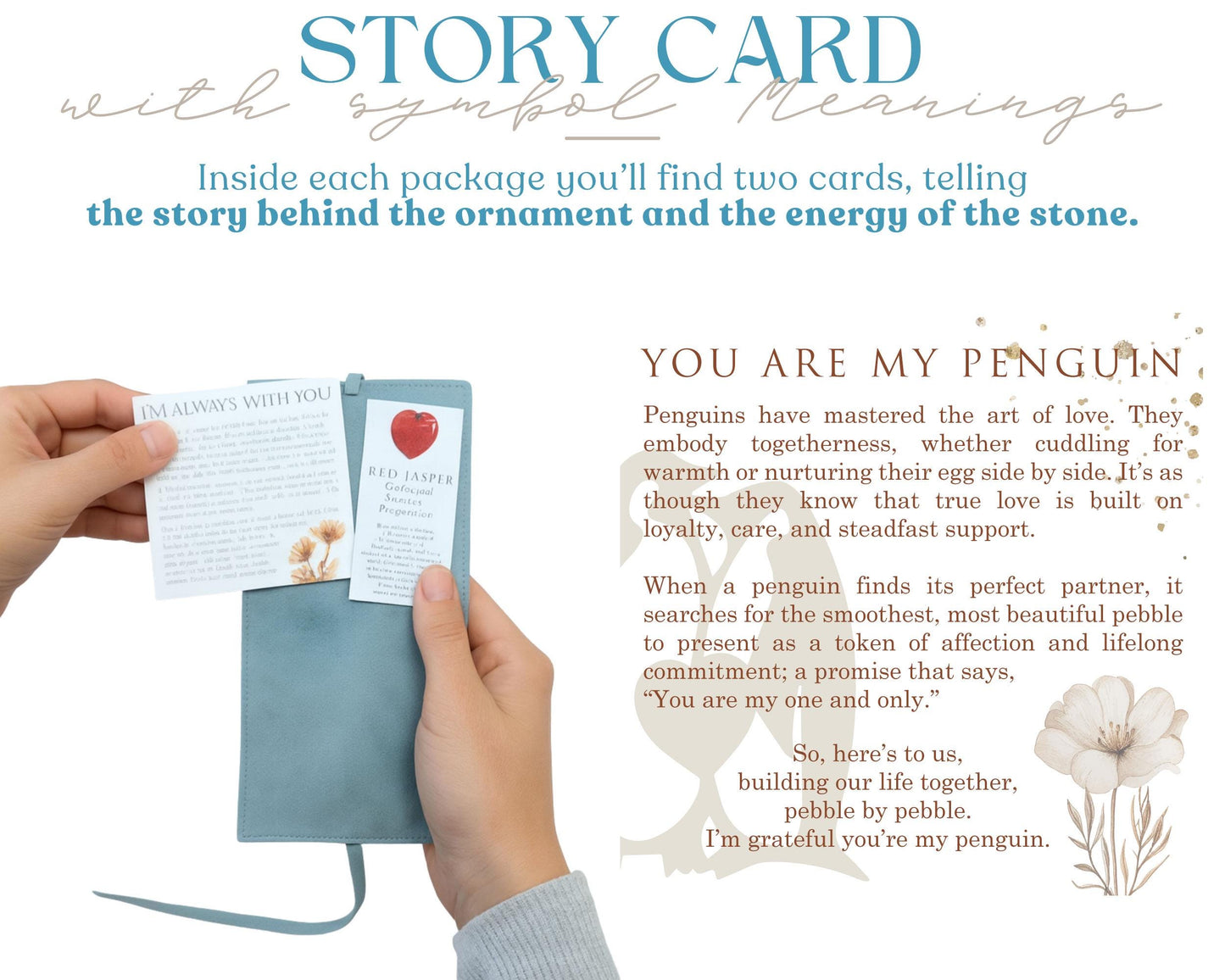 Family Penguin Wooden Story Card With Crystal: product image 8