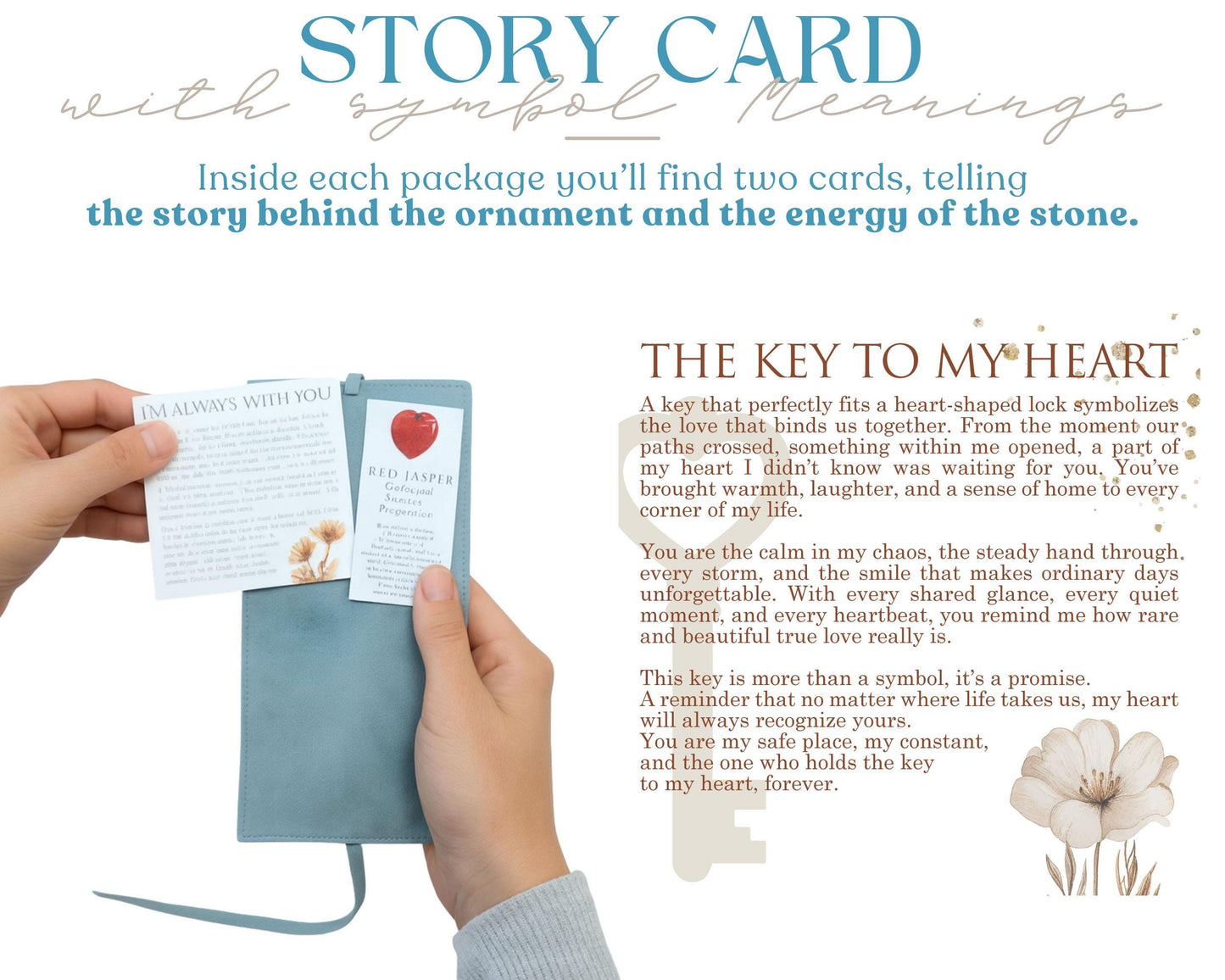 Key to My Heart Wooden Story Card With Crystal: product image 6