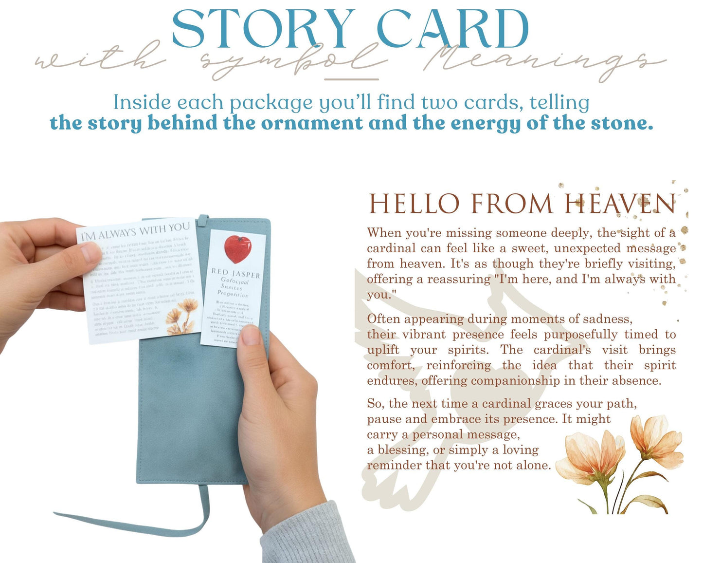 Cardinal Memorial Wooden Story Card With Crystal: product image 6