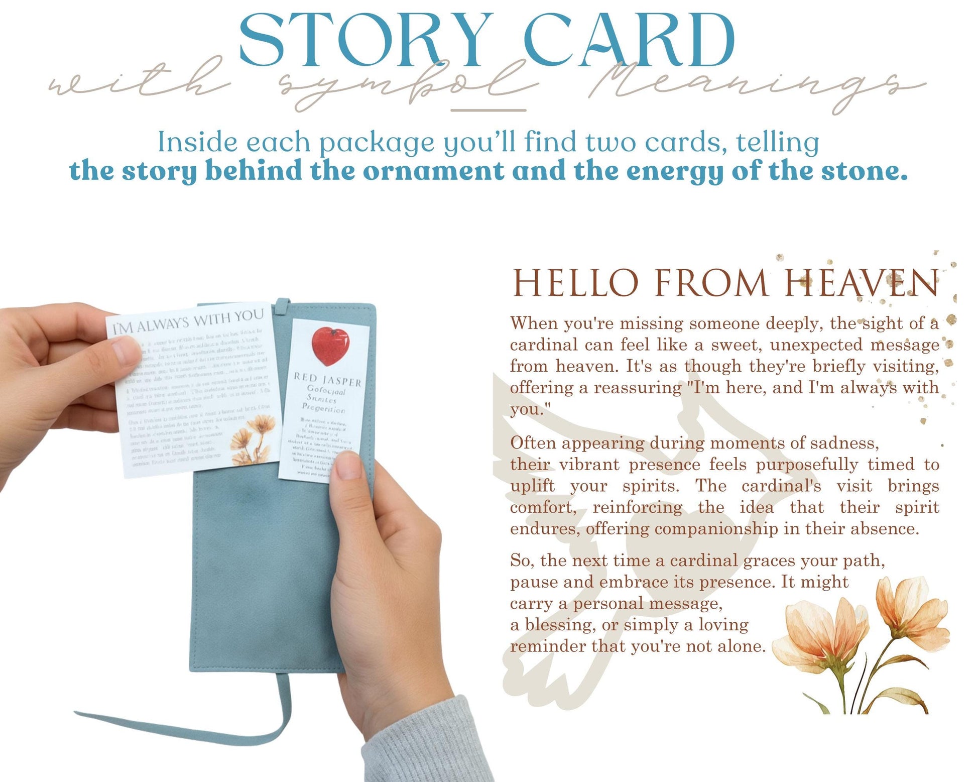 Cardinal Memorial Wooden Story Card With Crystal: product image 6