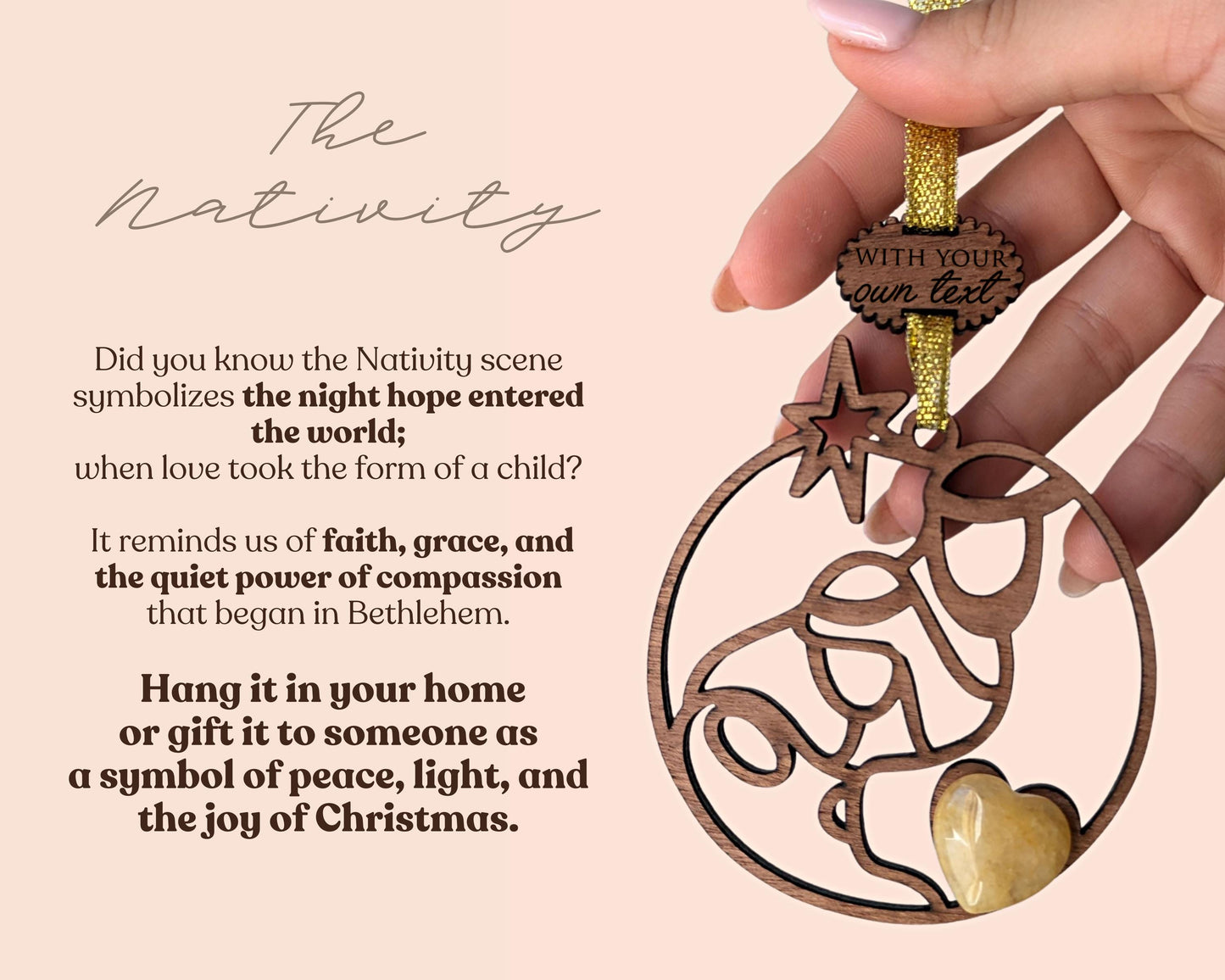 Nativity Wooden Story Card With Crystal: product image 3