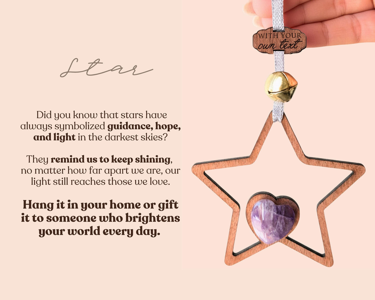 Christmas Star Wooden Story Card With Crystal: product image 3