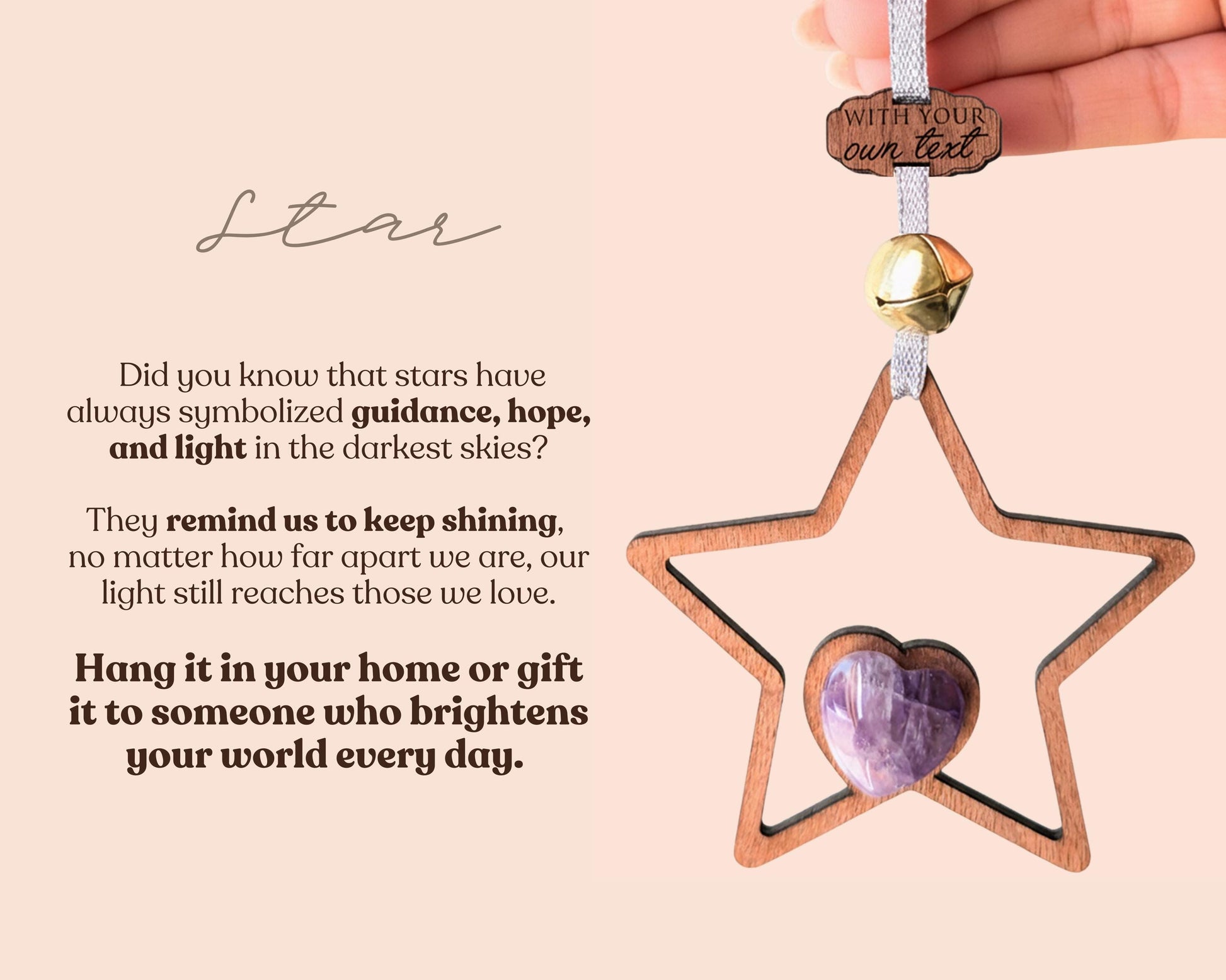 Christmas Star Wooden Story Card With Crystal: product image 3