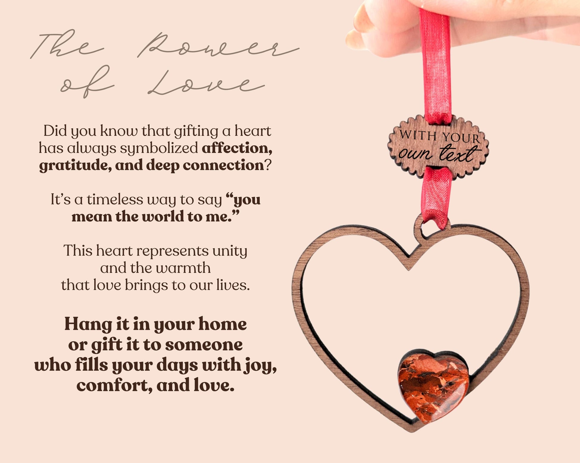Heart Wooden Story Card With Crystal: product image 4