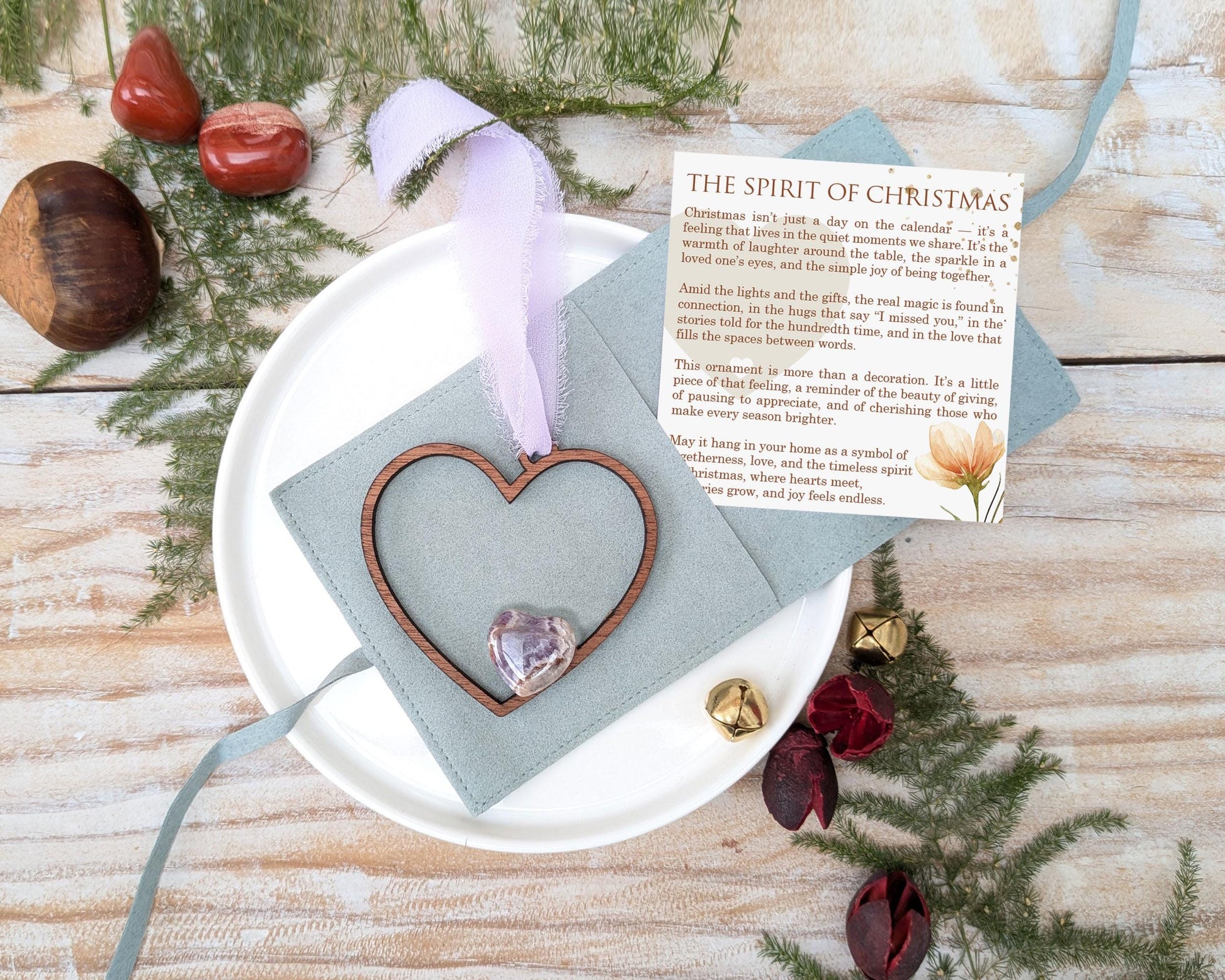 Heart Wooden Story Card With Crystal: product image 2