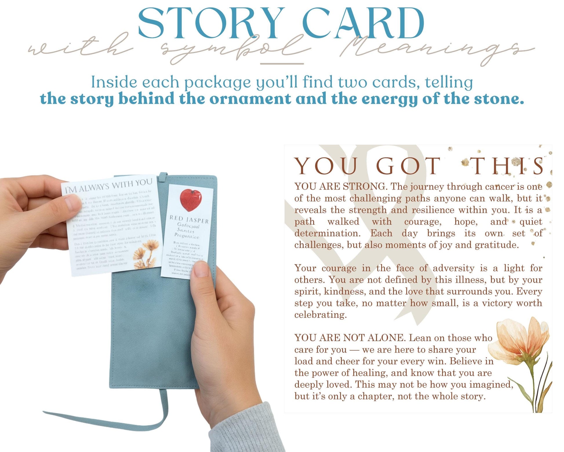 Beat Cancer Ribbon Wooden Story Card With Crystal: product image 8