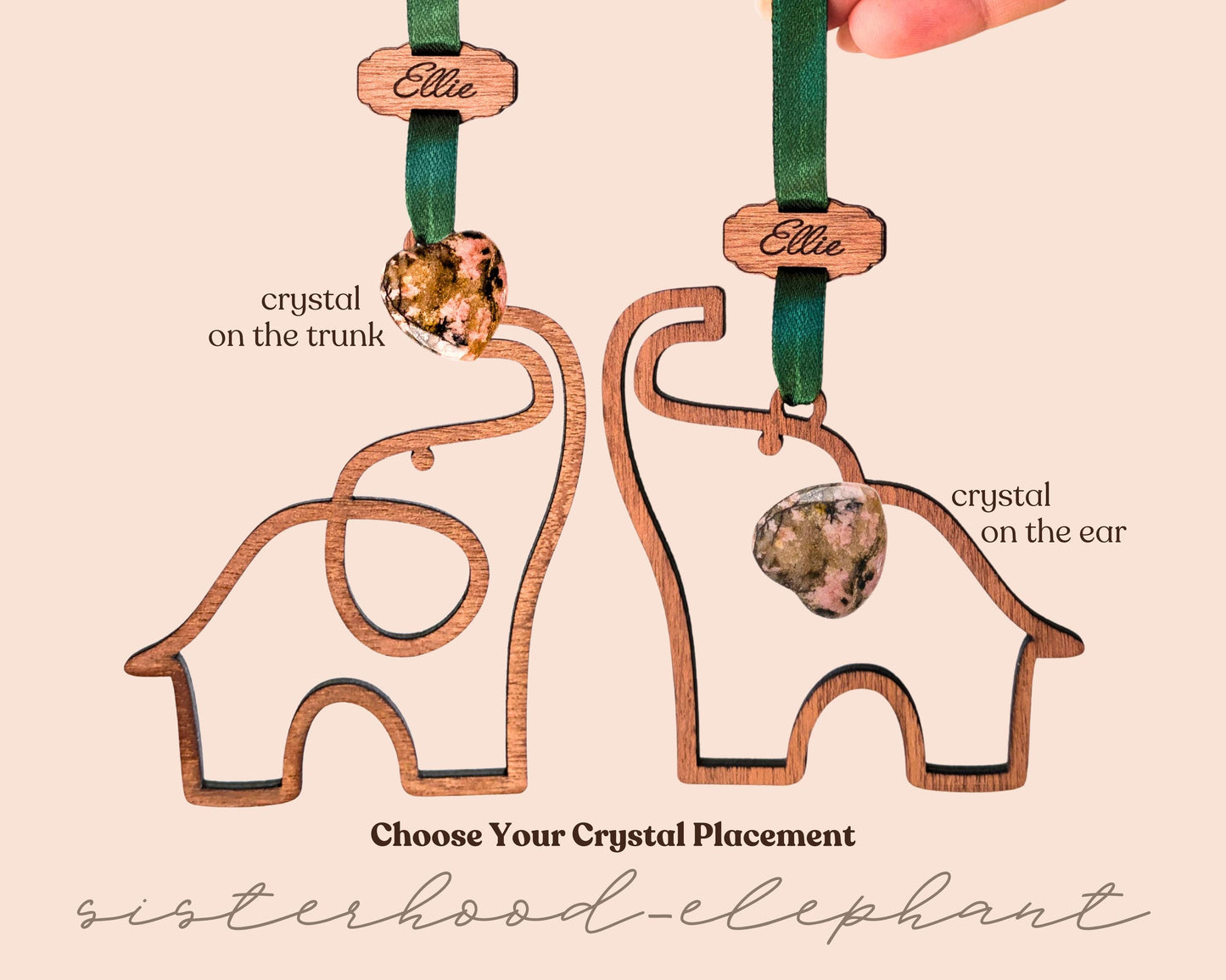Sisterhood Elephant Wooden Story Card With Crystal: product image 5