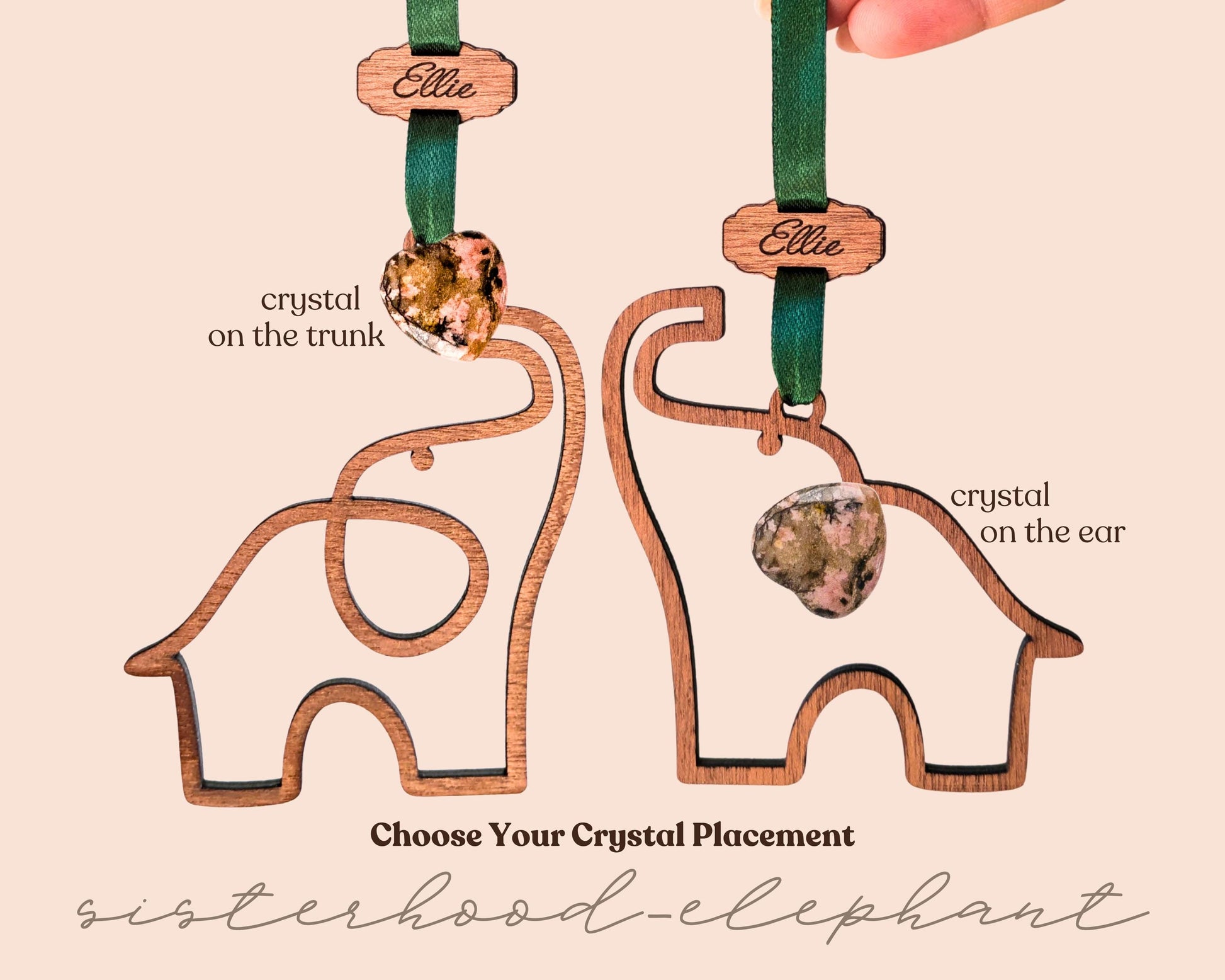 Sisterhood Elephant Wooden Story Card With Crystal: product image 5