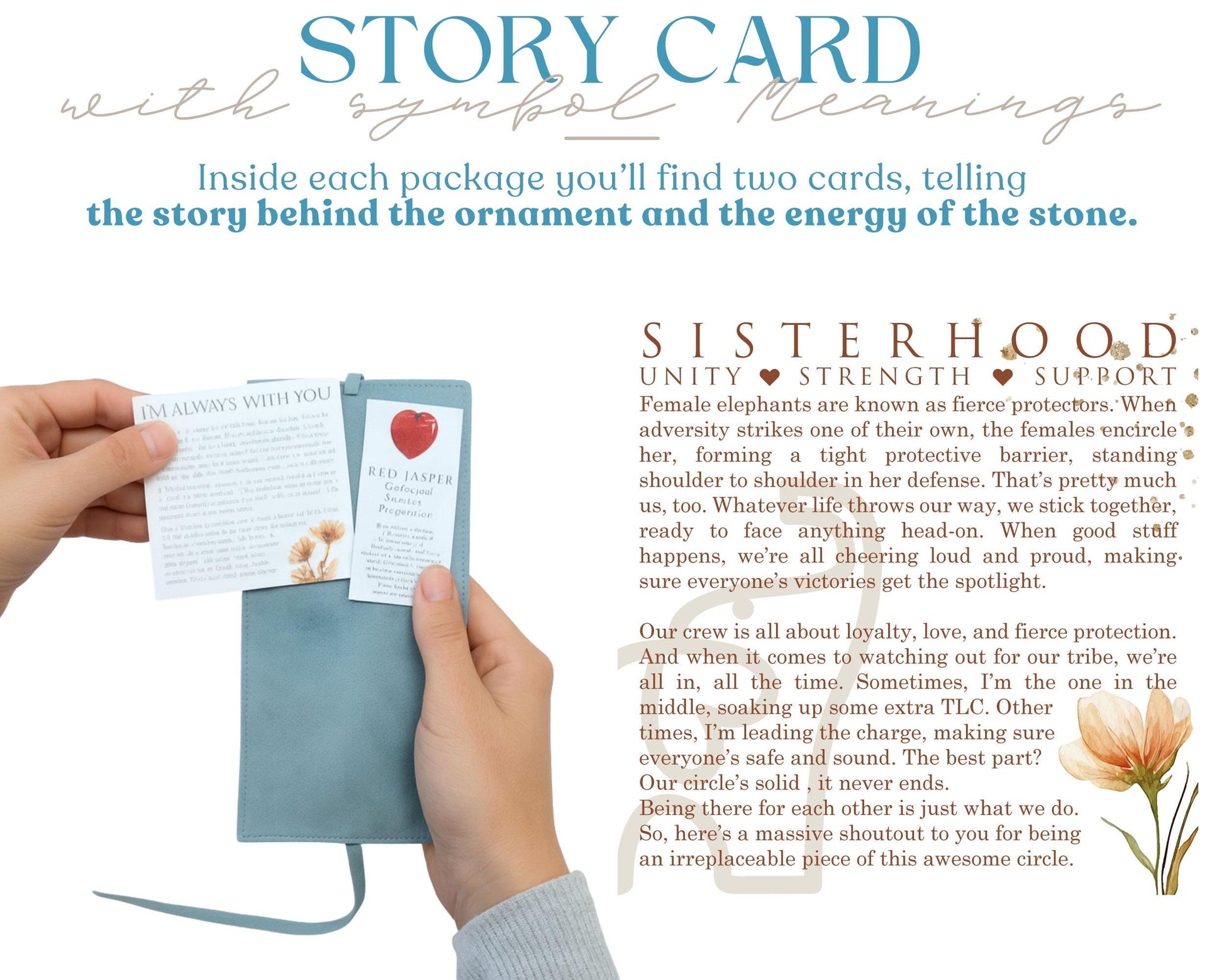 Amethyst Elephant Wooden Story Card With Crystal: product image 8