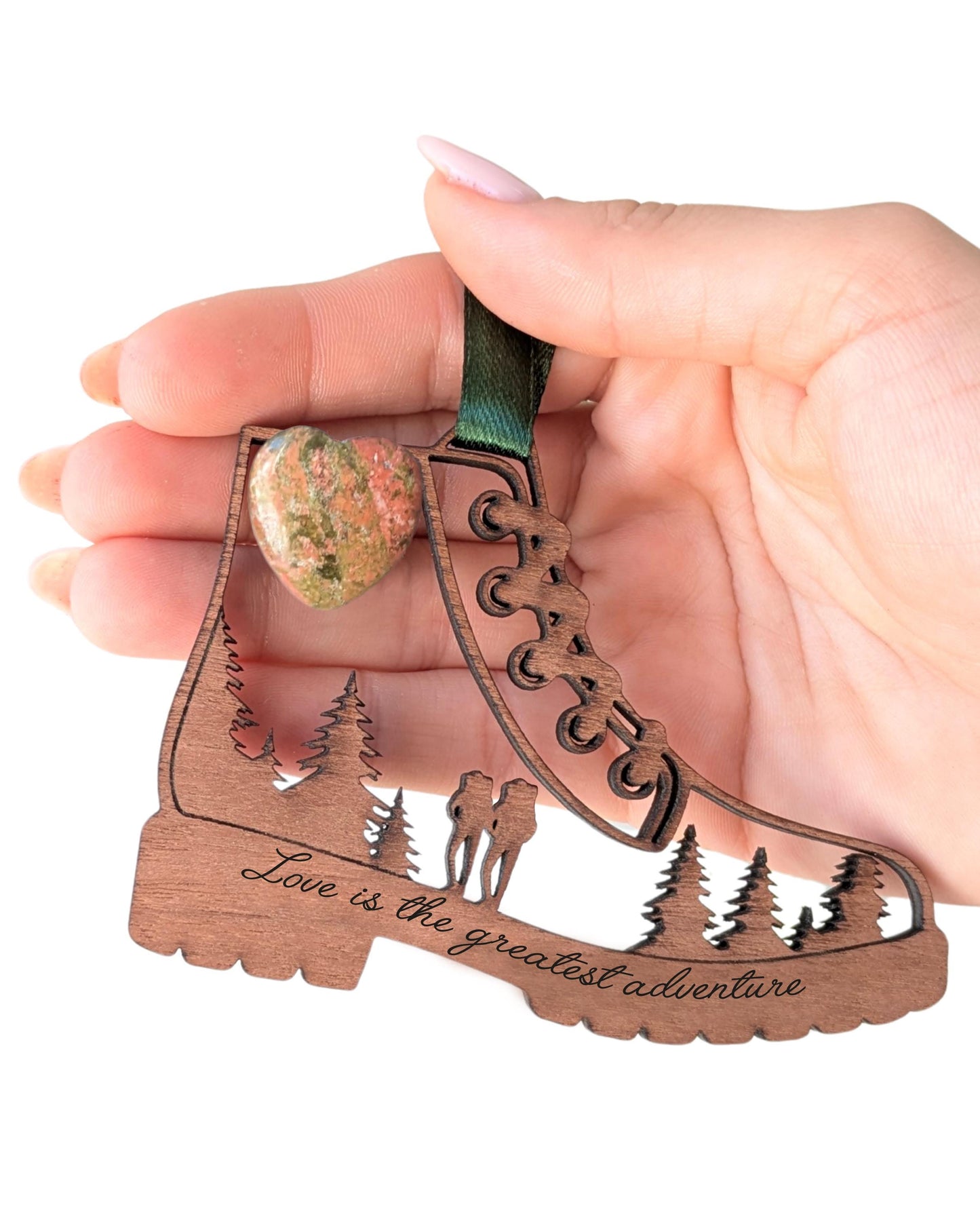 Hiking Boots Wooden Story Card With Crystal: product image 10