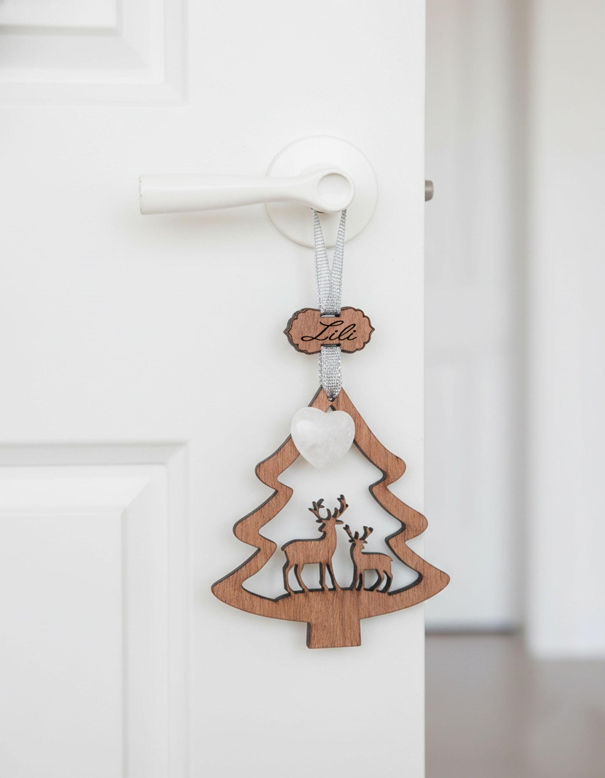 Deer and Tree Wooden Story Card With Crystal: product image 4
