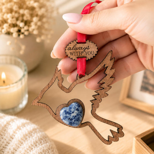Cardinal Memorial Wooden Story Card With Crystal: product image 1