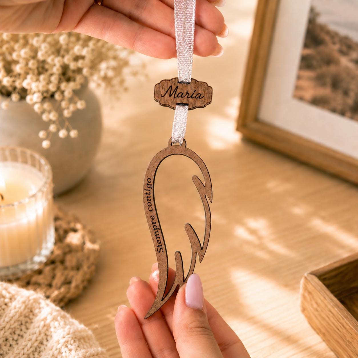 Angel Wing Memorial Wooden Story Card: product image 1