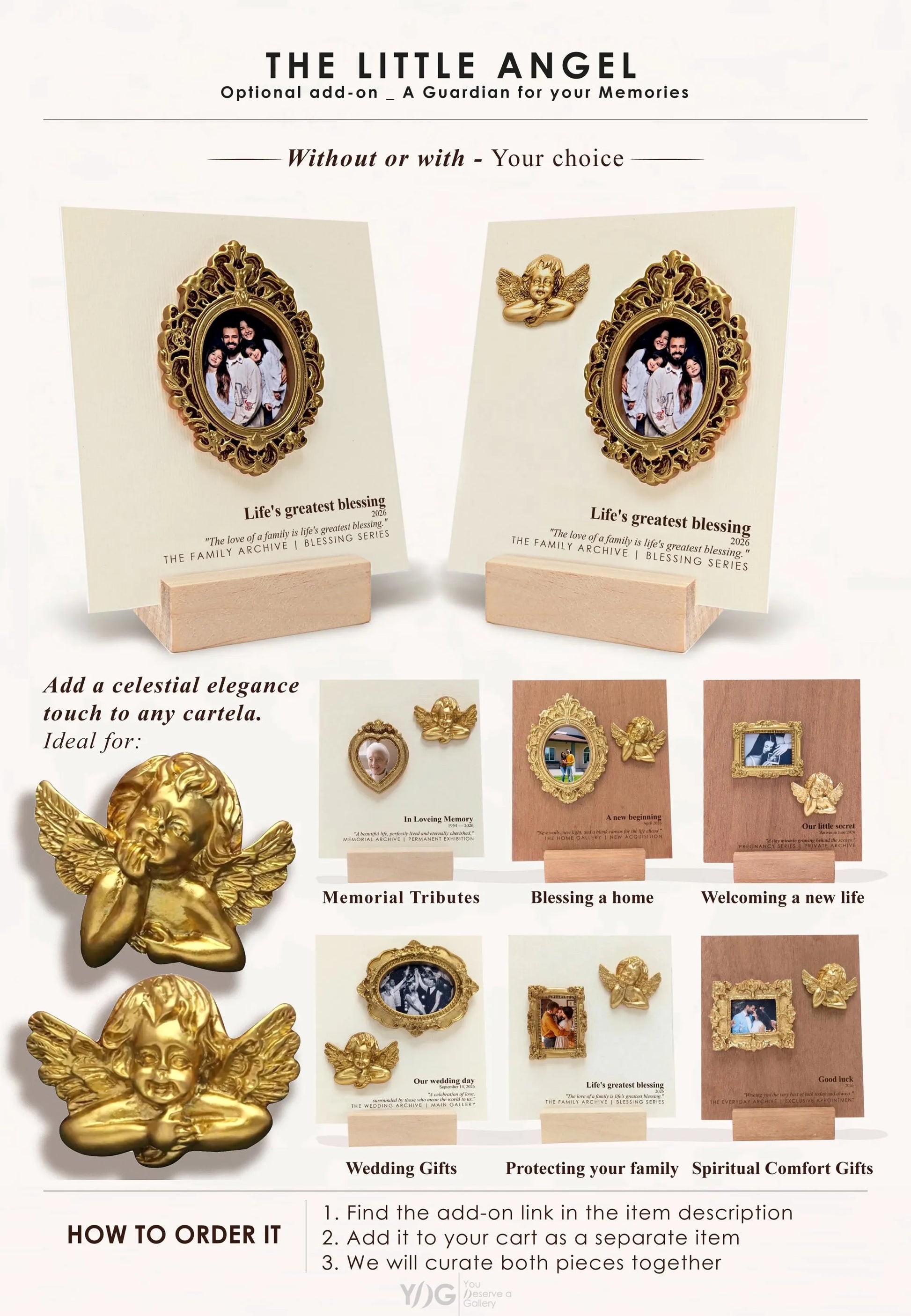 Optional Little Angel add on for personalized gallery keepsake