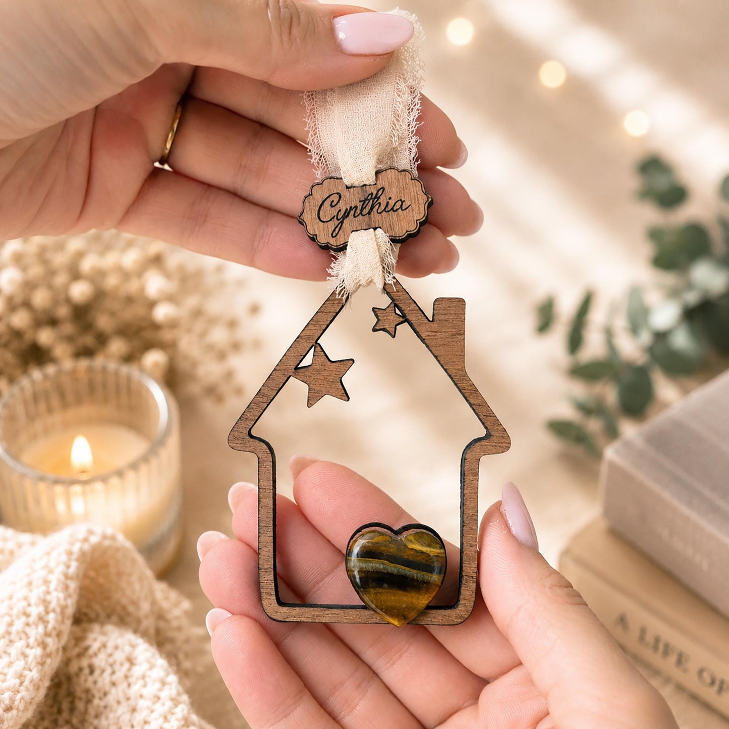 New Home Wooden Story Card With Crystal: product image 1