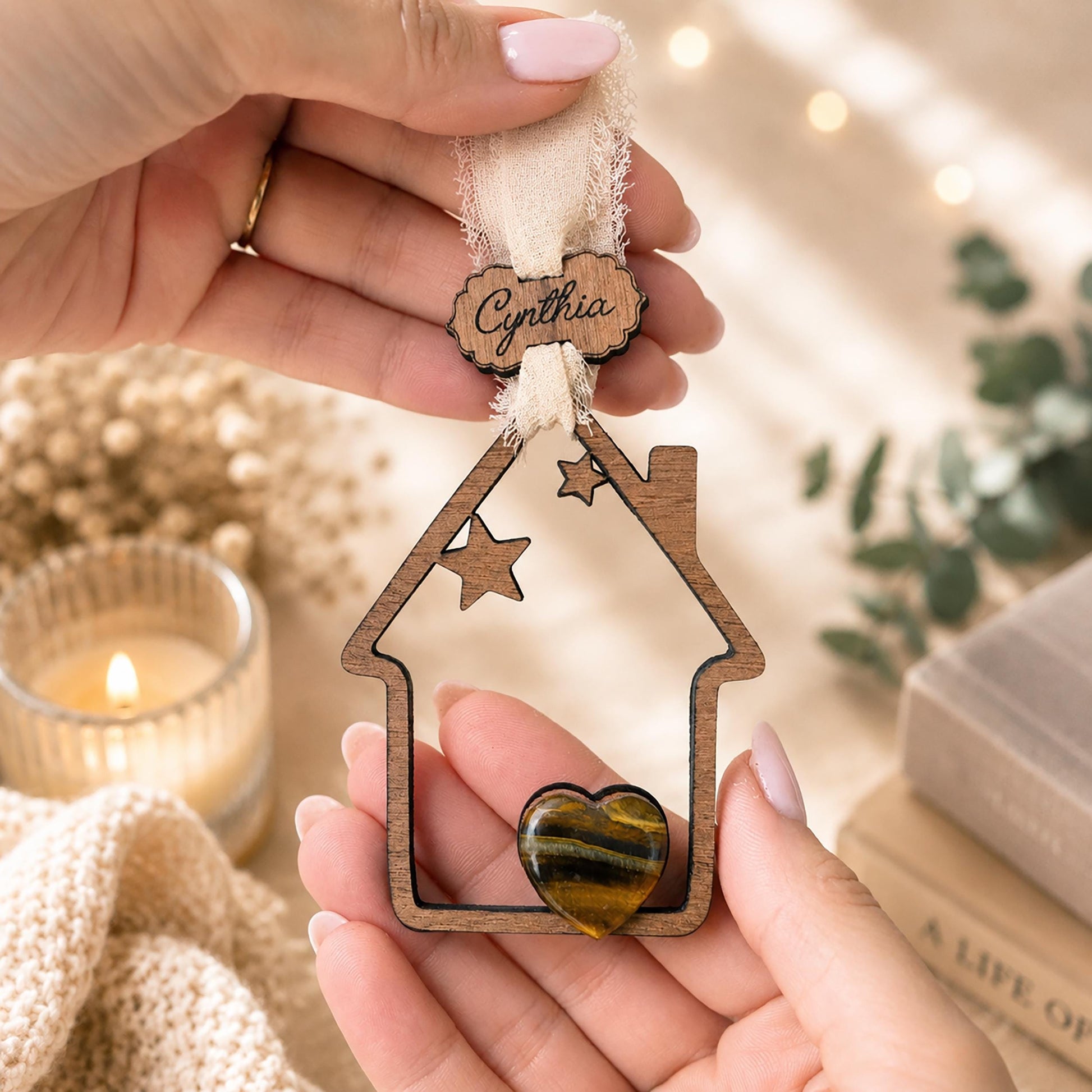 New Home Wooden Story Card With Crystal: product image 1
