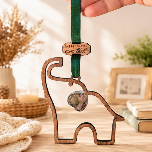 Amethyst Elephant Wooden Story Card With Crystal: product image 2
