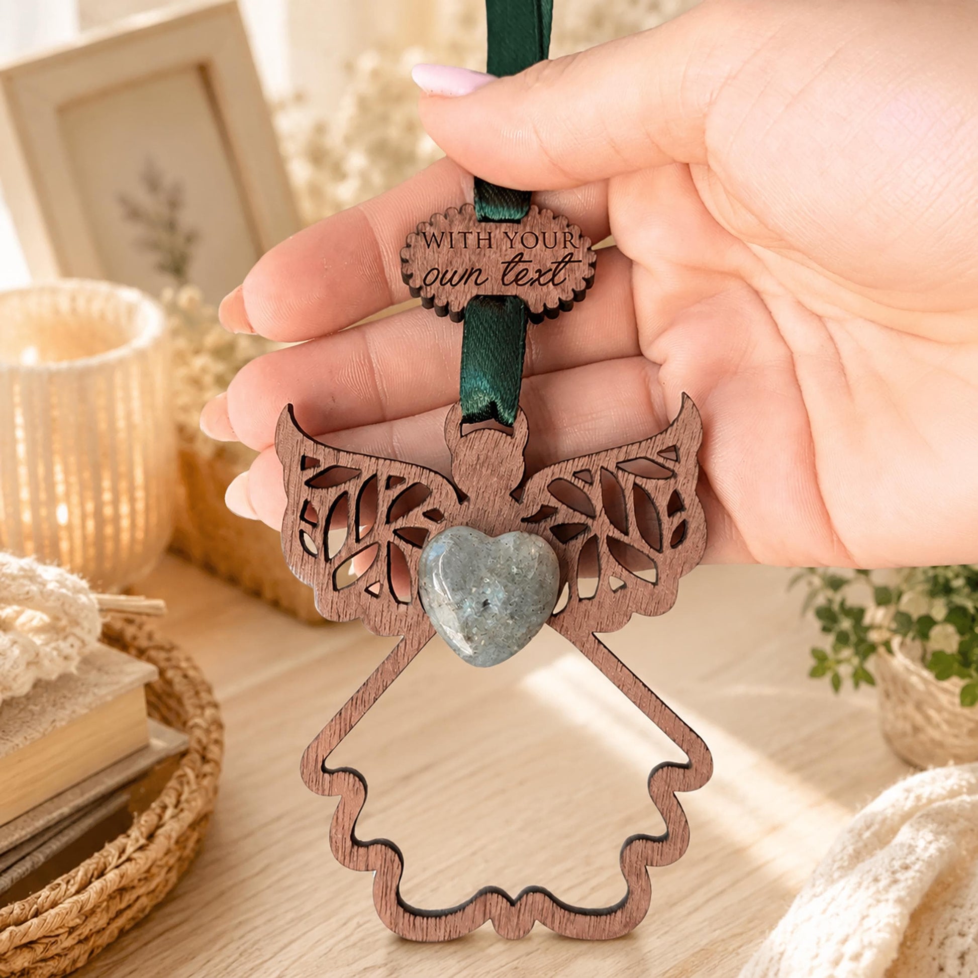 Guardian Angel Wooden Story Card With Crystal: product image 1