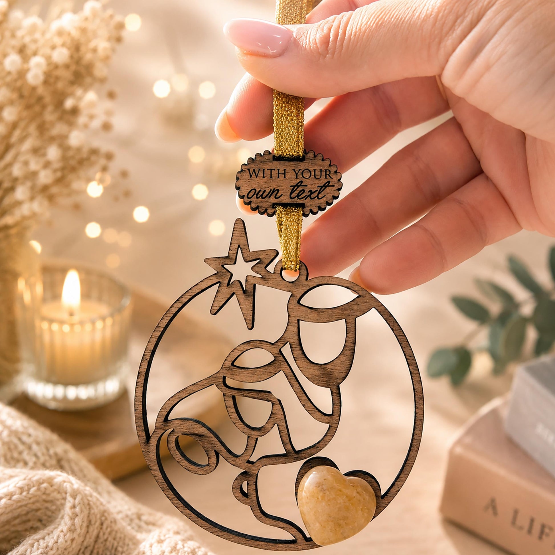 Nativity Wooden Story Card With Crystal: product image 1
