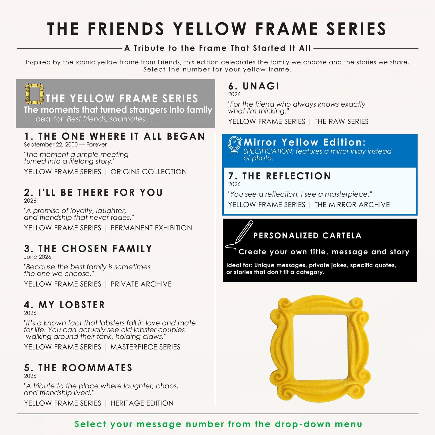 Friends Yellow Frame Series personalized Museum of Us gift, image 8