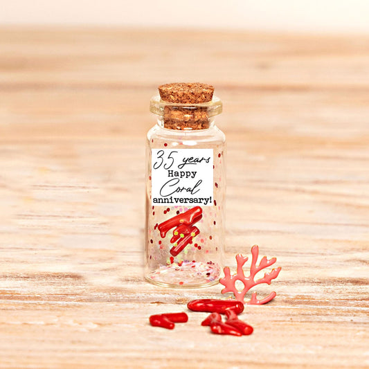 35th Anniversary Coral Message Bottle