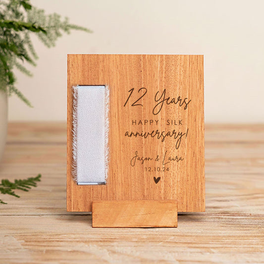 12th Anniversary Silk Keepsake Card