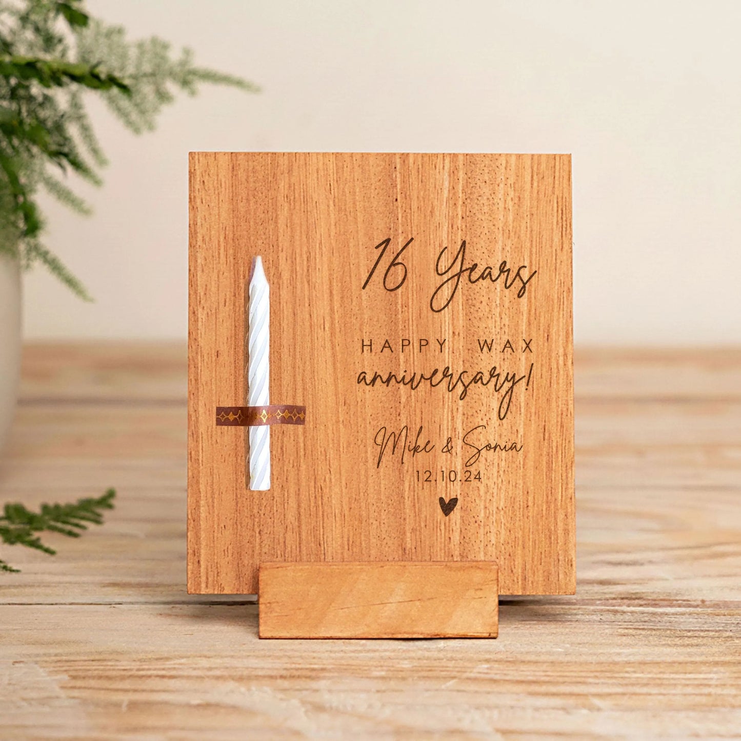 16th Anniversary Wax Candle Card