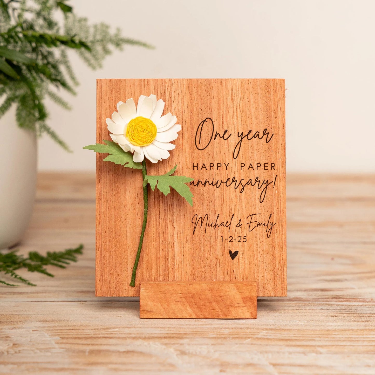 1st Anniversary Paper Flower Card