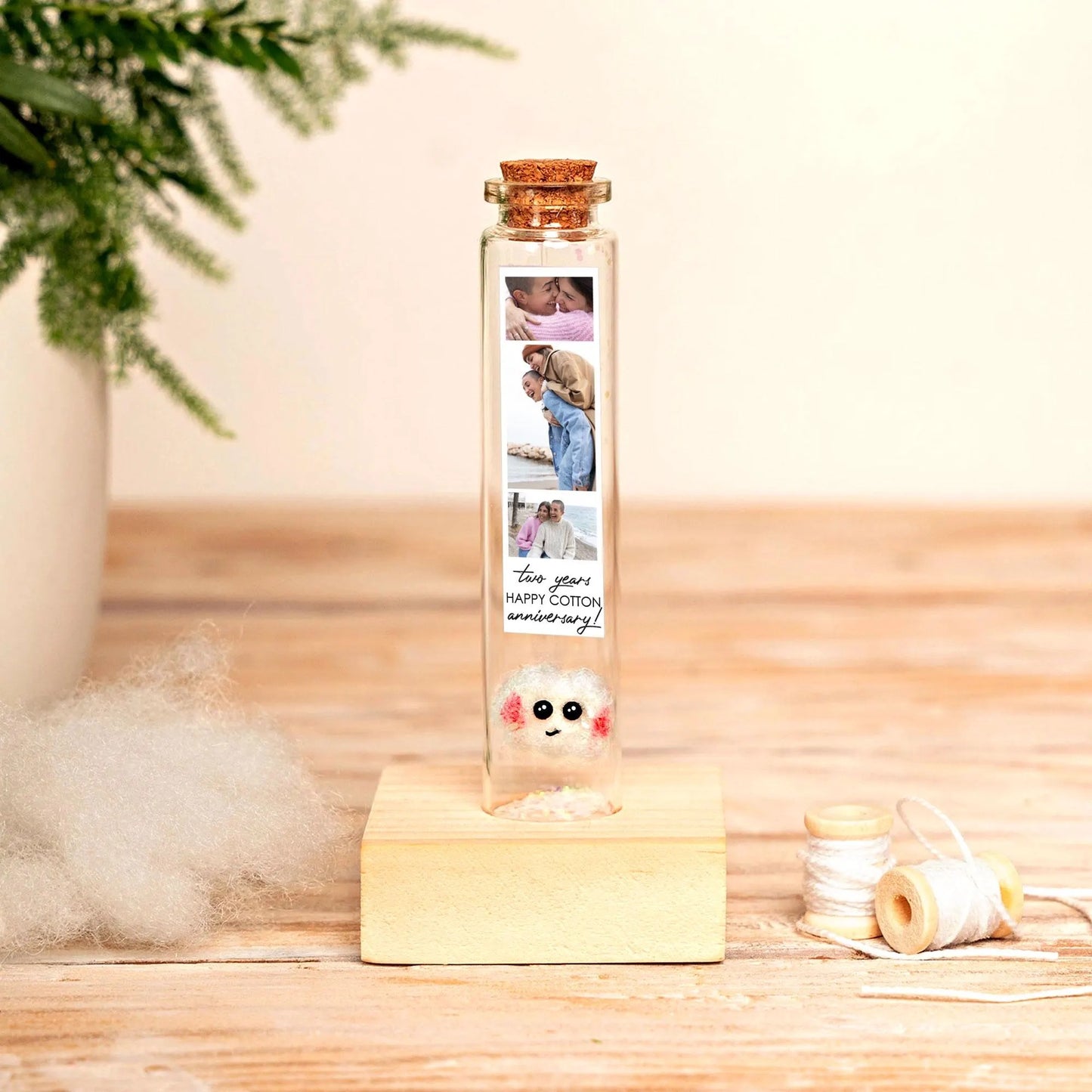 2nd Anniversary Cotton Cloud Message Bottle