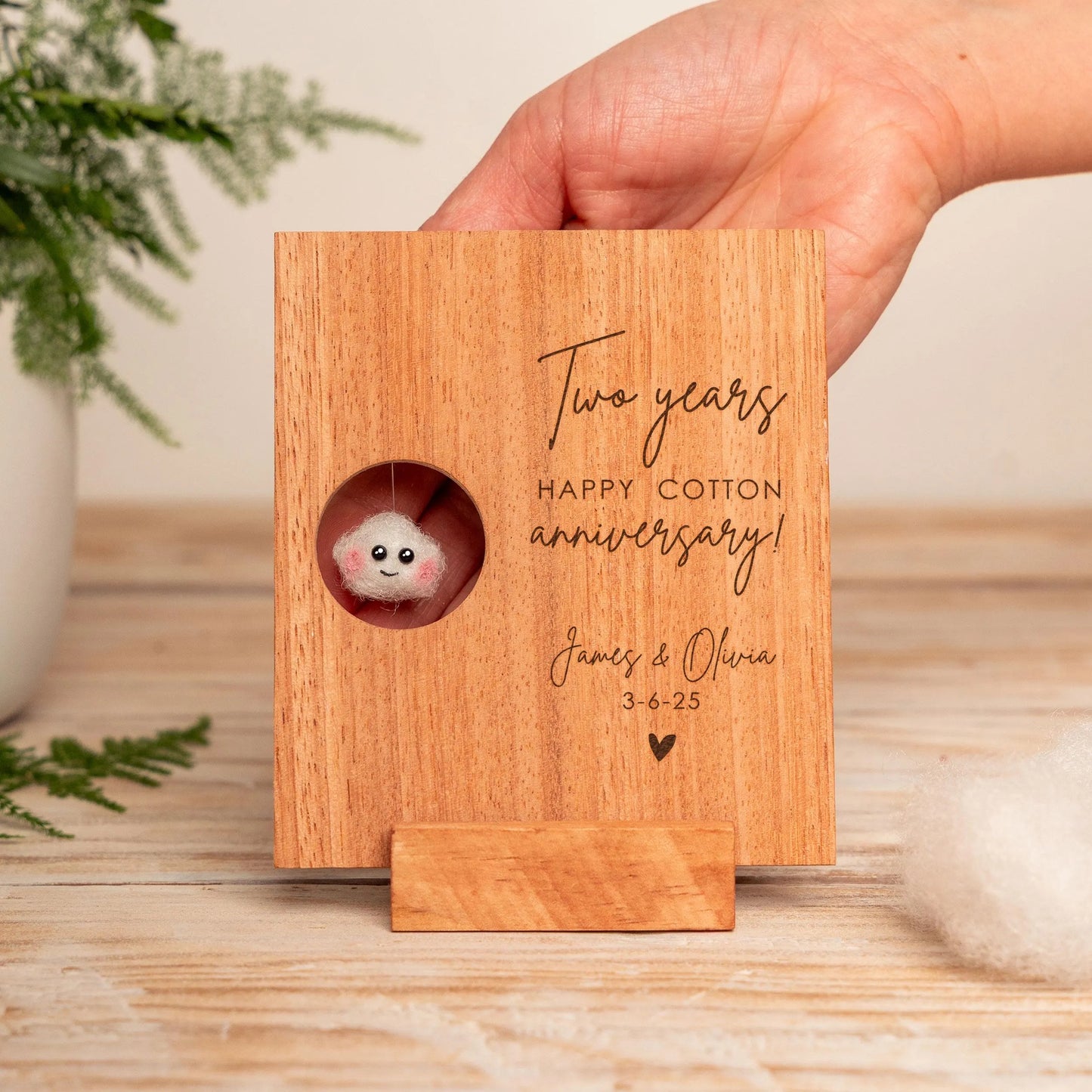 2nd Anniversary Cotton Cloud Card