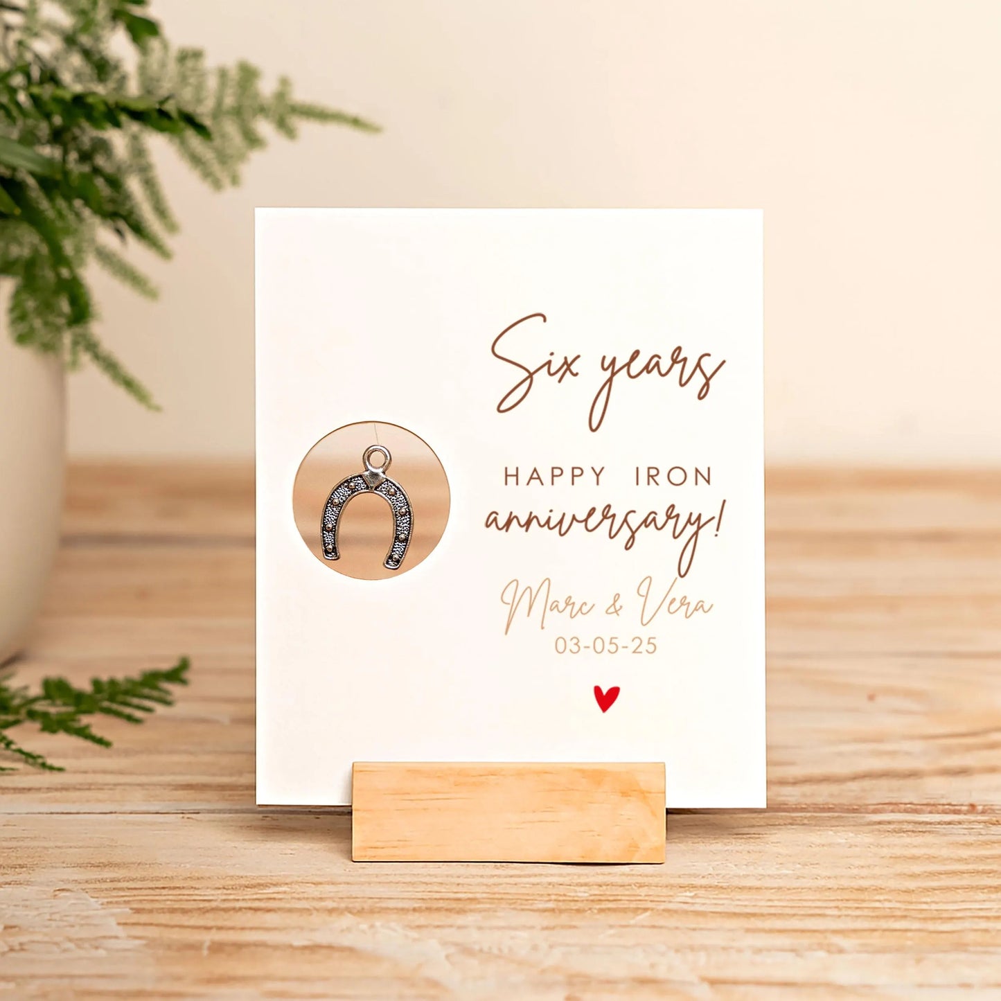6th Anniversary Iron Horseshoe Card