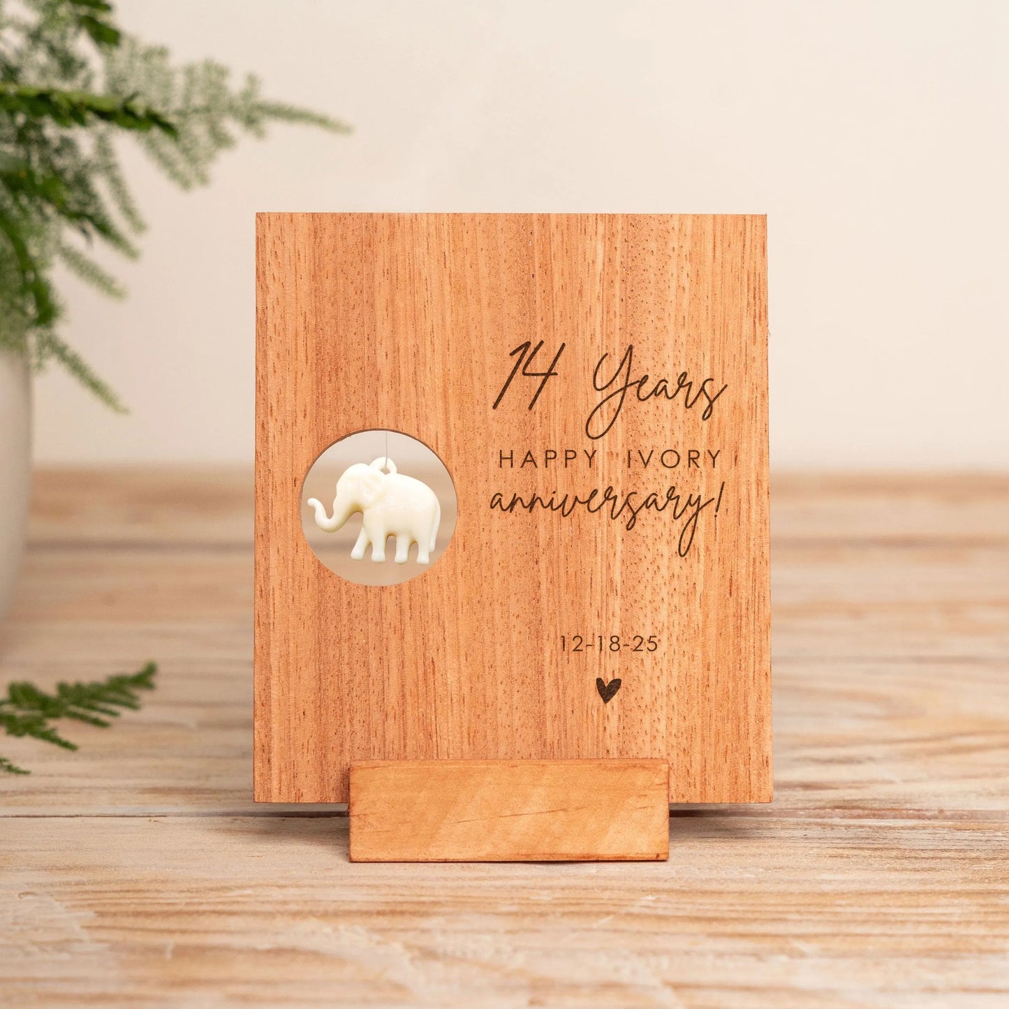 14th Anniversary Ivory Elephant Card
