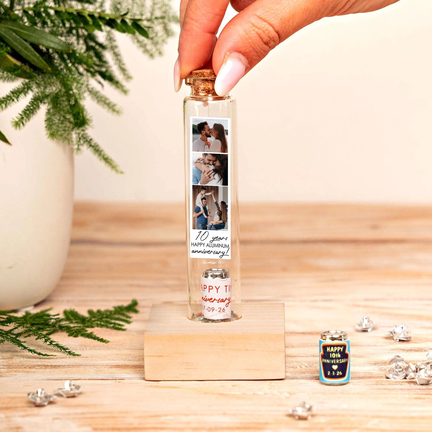 10th Anniversary Tin Can Message Bottle