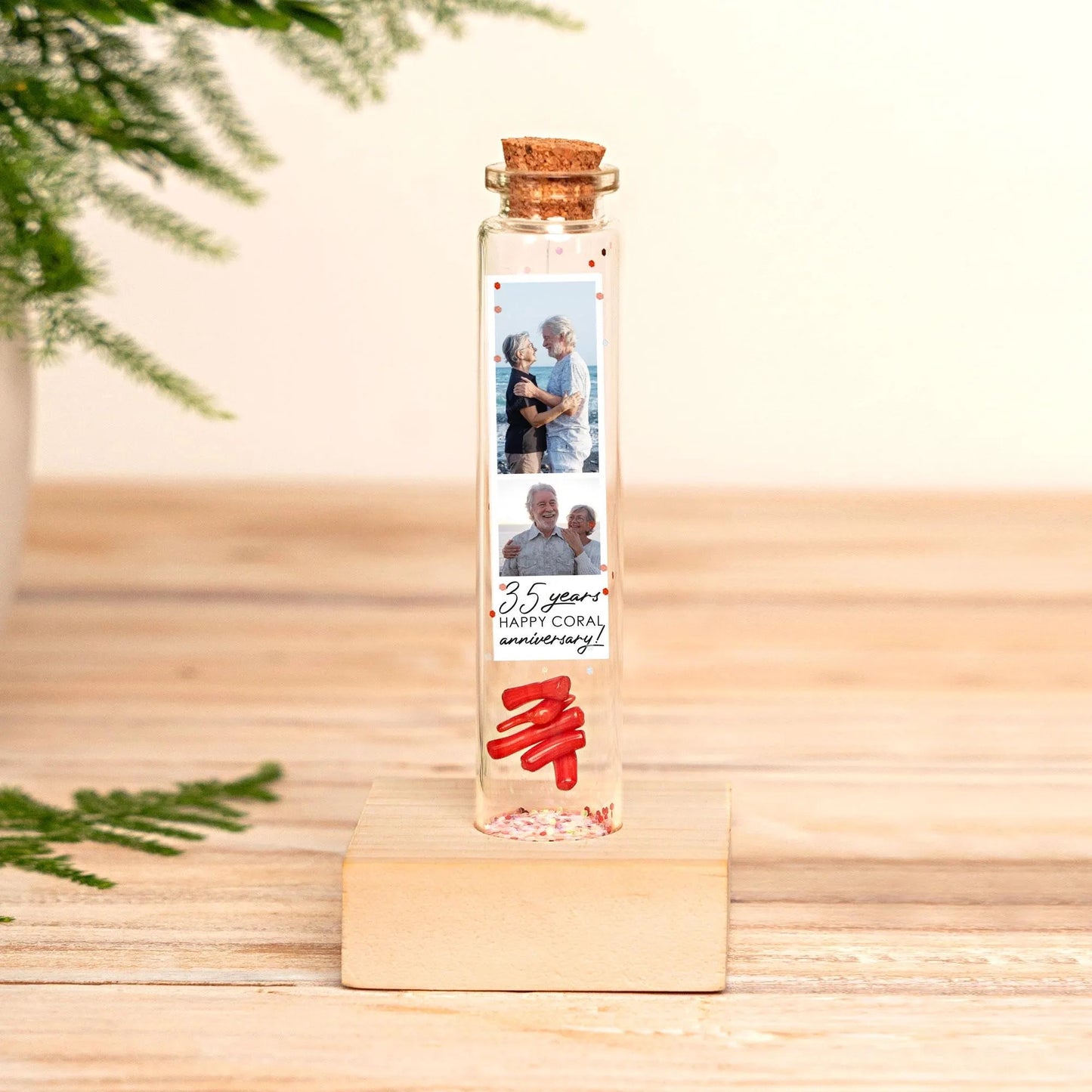 35th Anniversary Coral Message Bottle