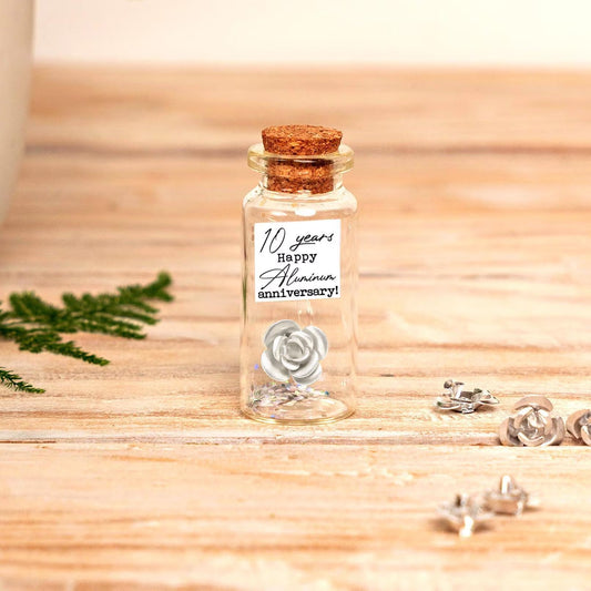 10th Anniversary Aluminum Flower Message Bottle