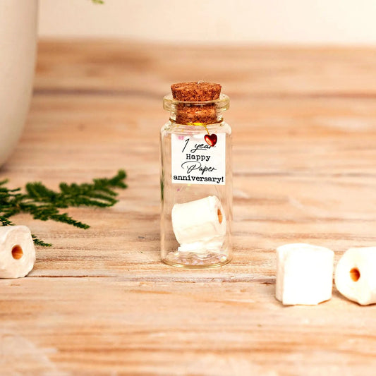 1st Anniversary Paper Roll Message Bottle