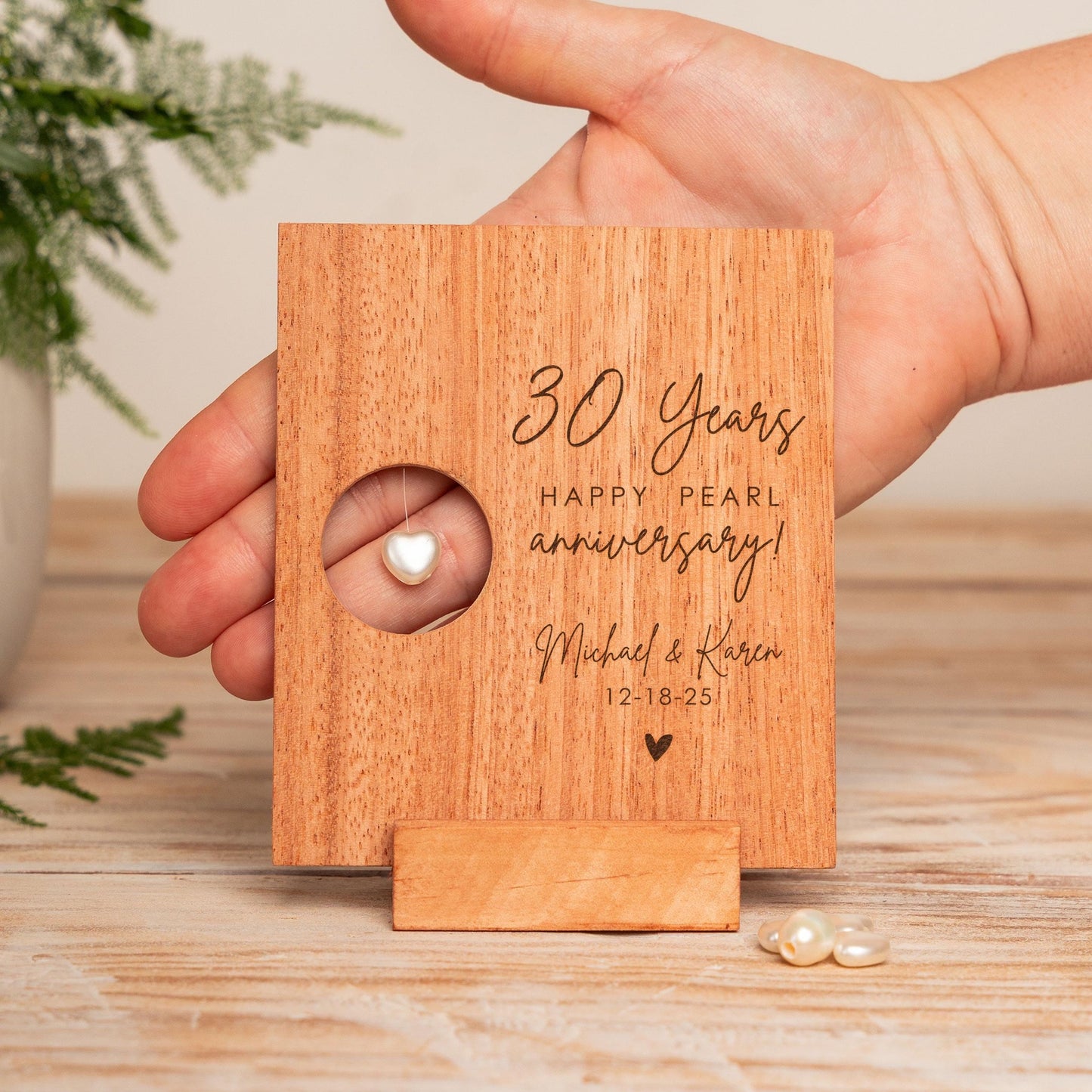 30th Anniversary Pearl Heart Card