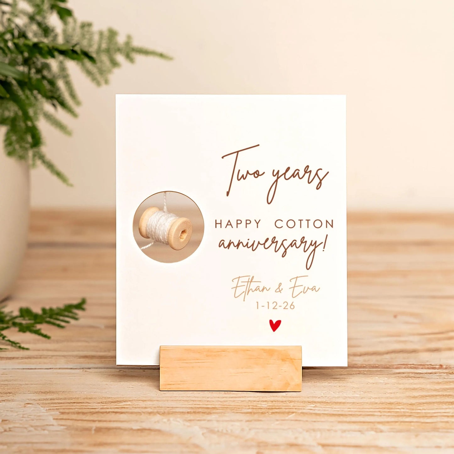 2nd Anniversary Cotton Thread Spool Card
