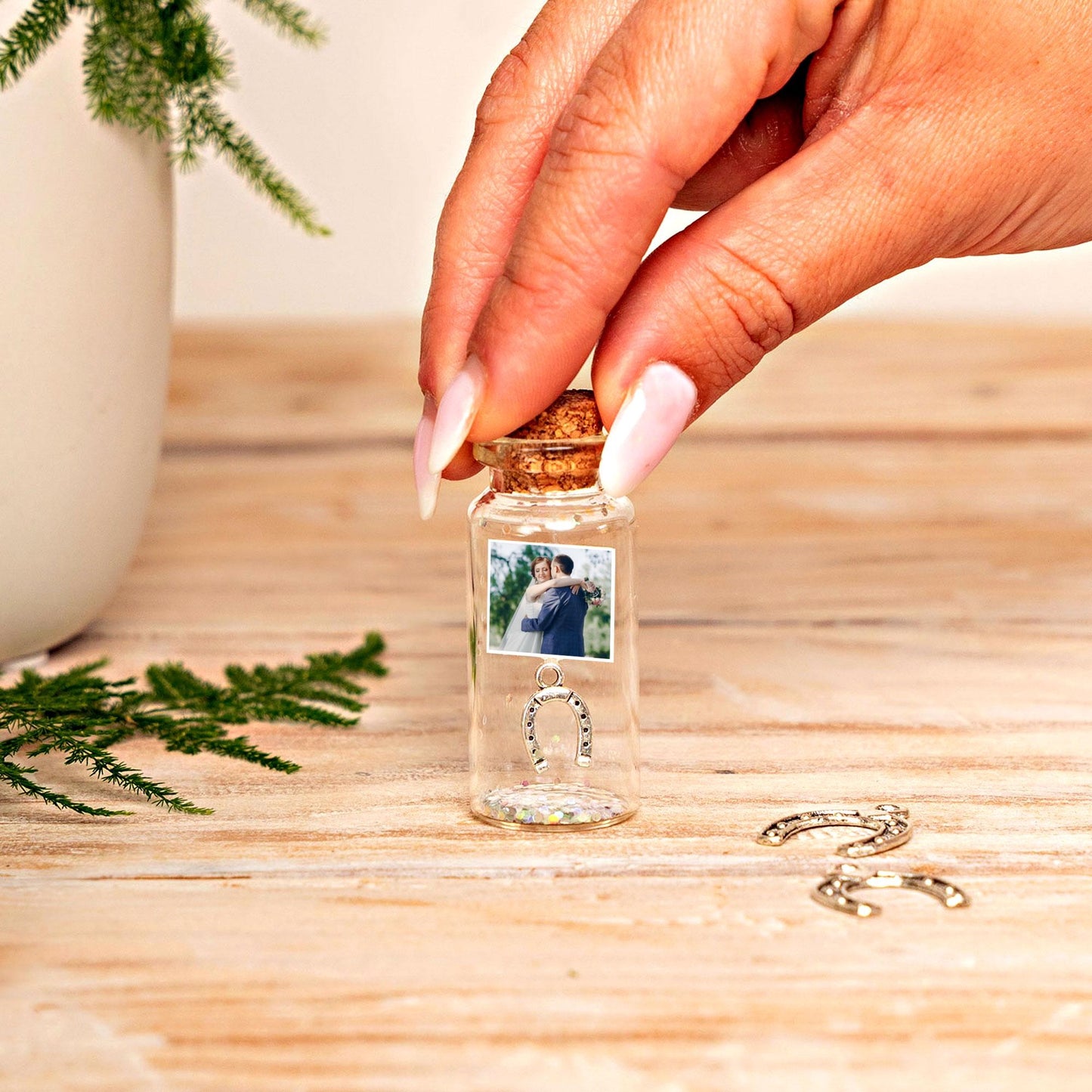 6th Anniversary Iron Horseshoe Message Bottle