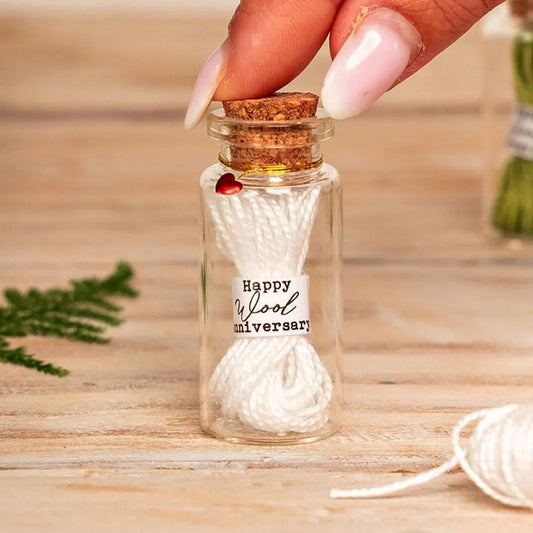 7th Anniversary Wool Skein Message Bottle