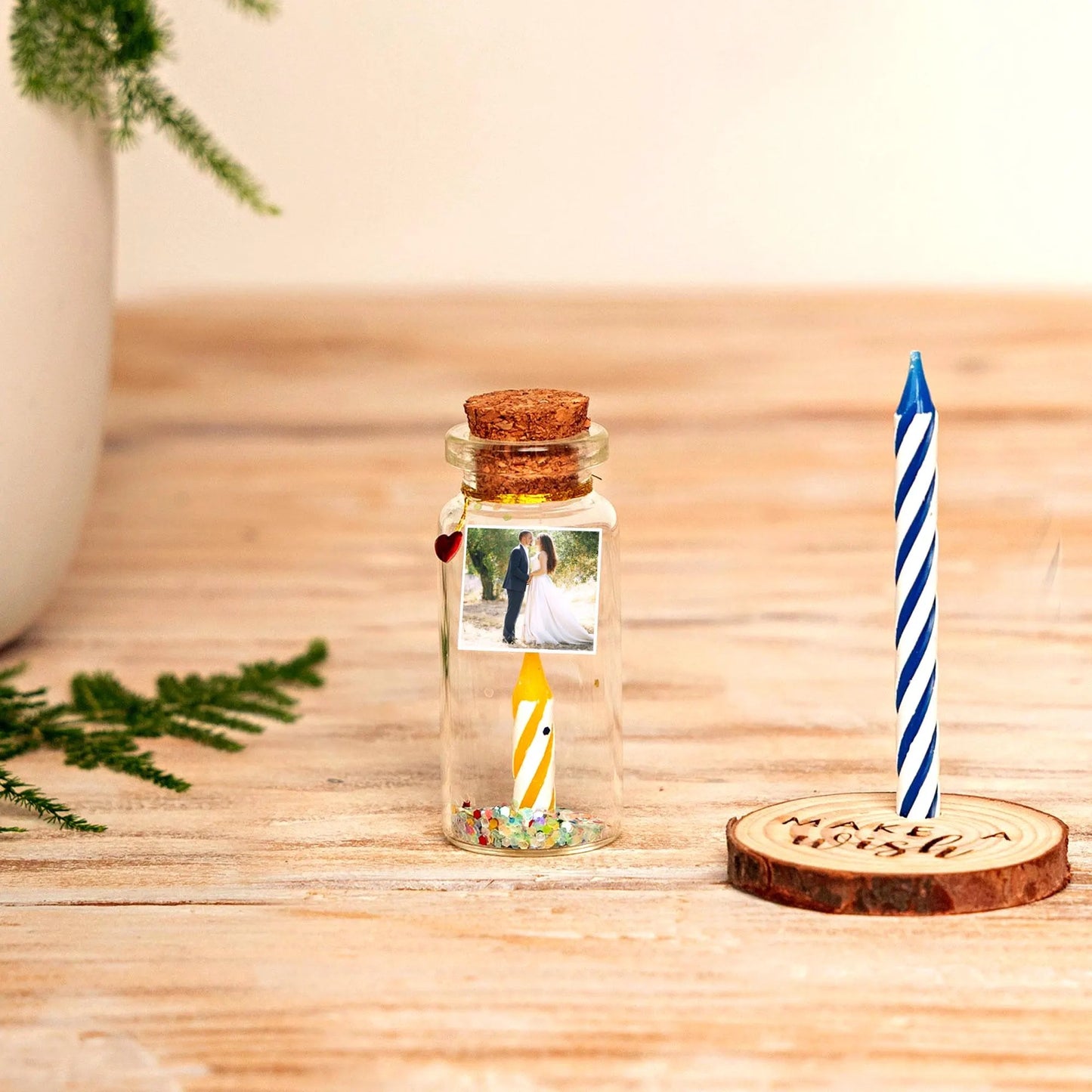 16th Anniversary Candle Message Bottle