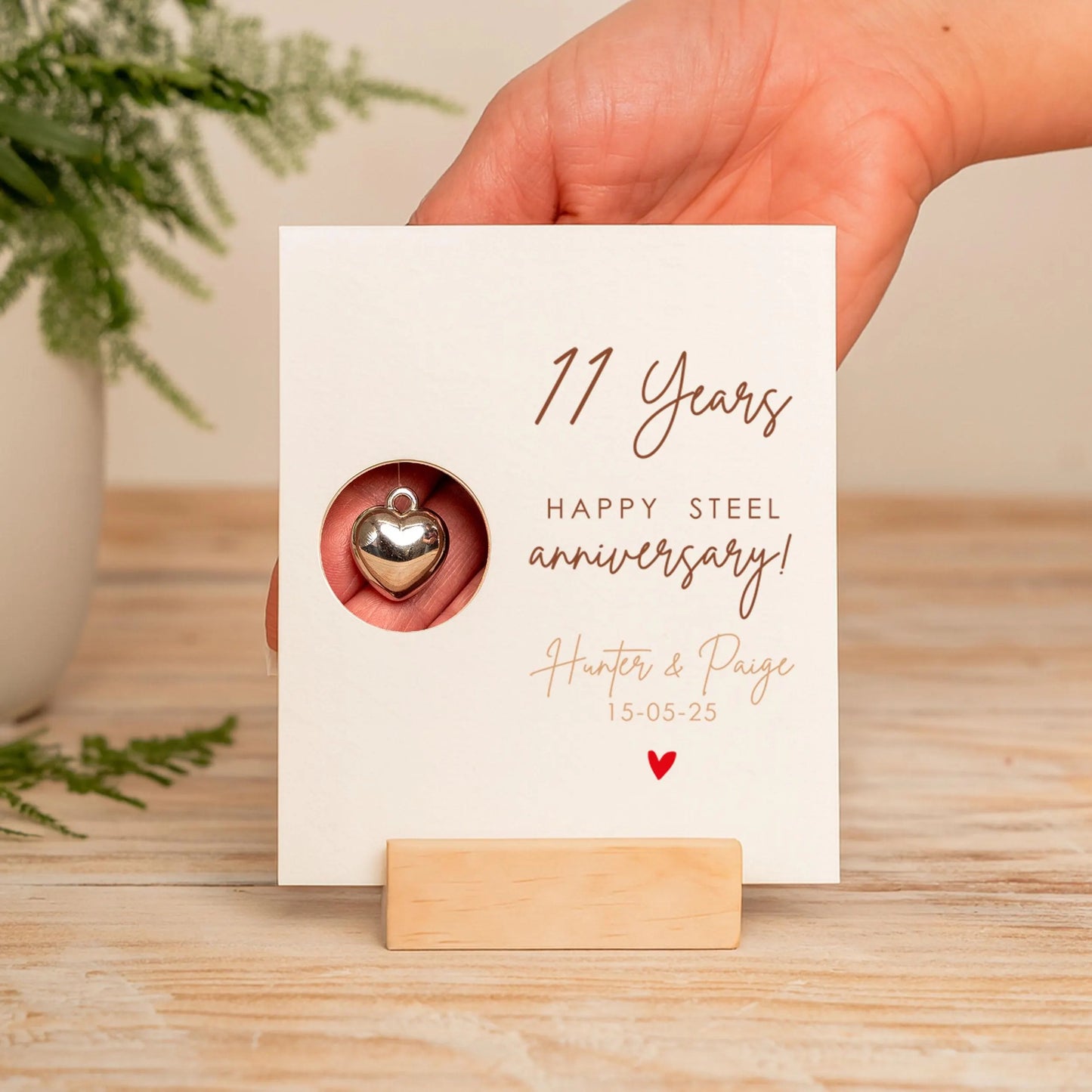 11th Anniversary Steel Heart Card