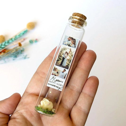 14th Anniversary Ivory Elephant Message Bottle