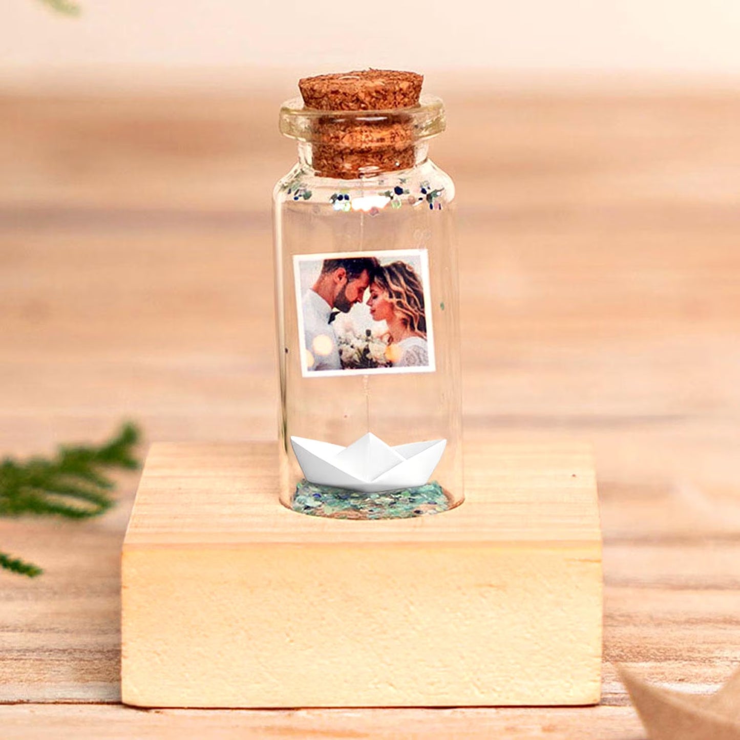 1st Anniversary Paper Boat Message Bottle