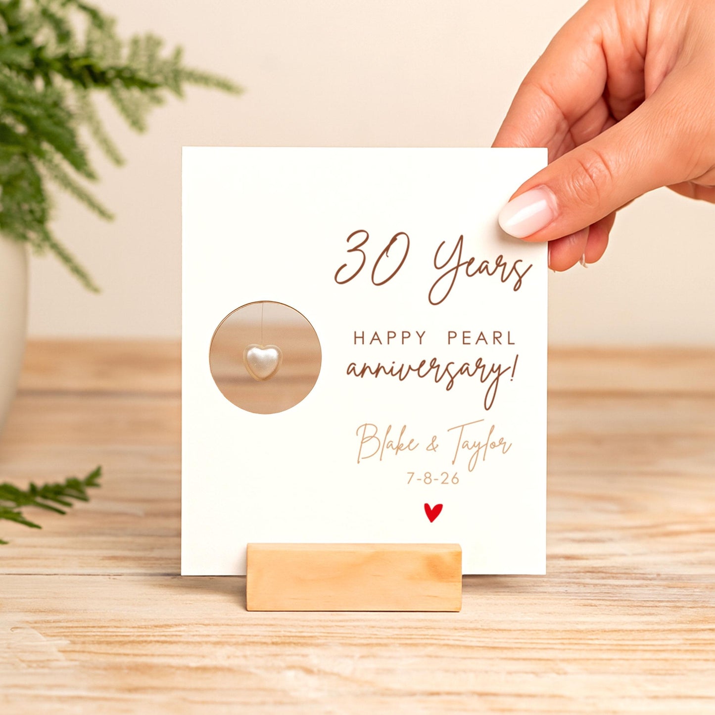 30th Anniversary Pearl Heart Card