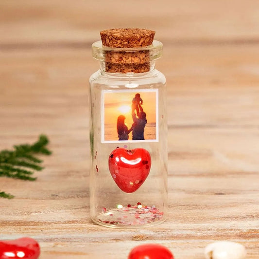 9th Anniversary Red Ceramic Heart Message Bottle