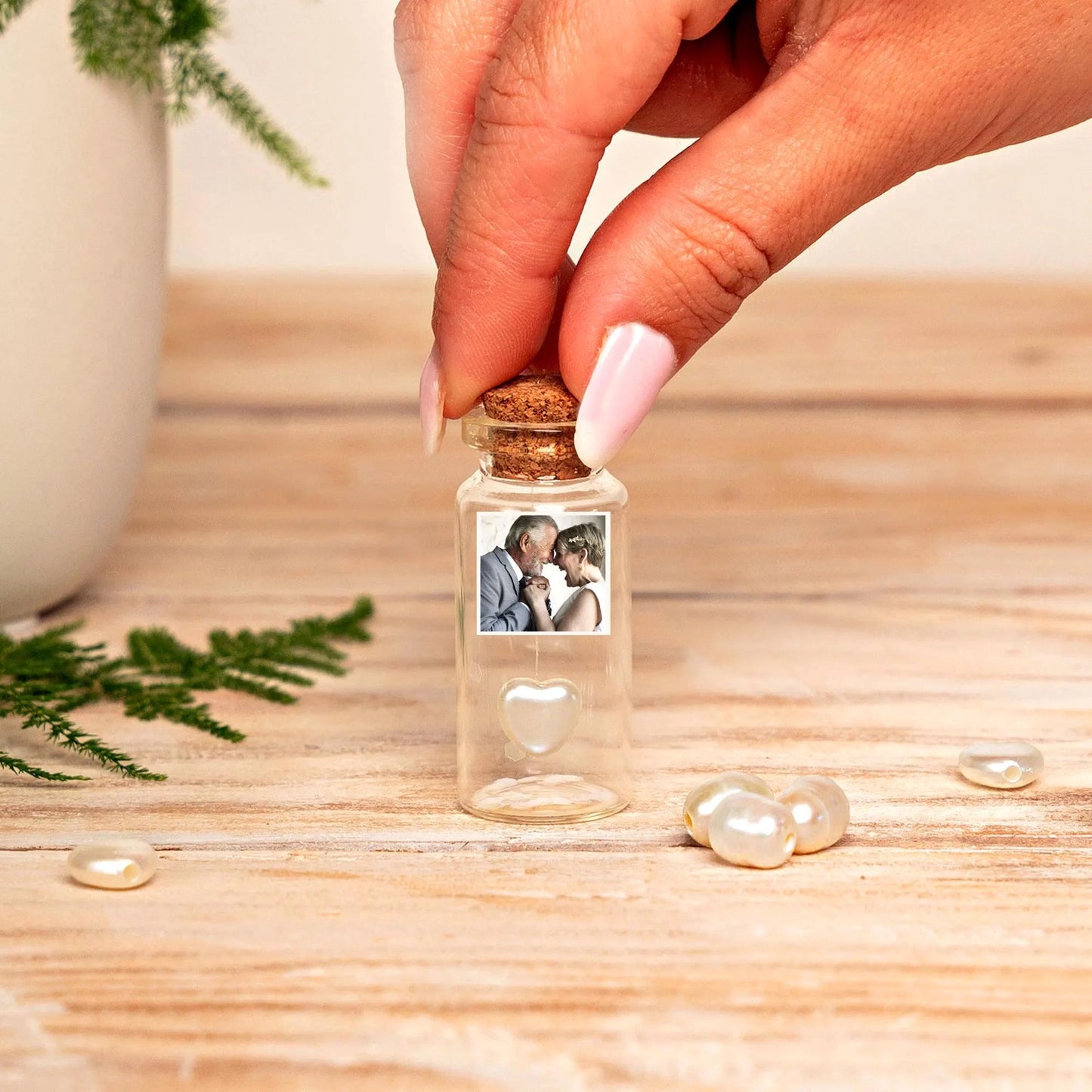 30th Anniversary Pearl Heart Message Bottle