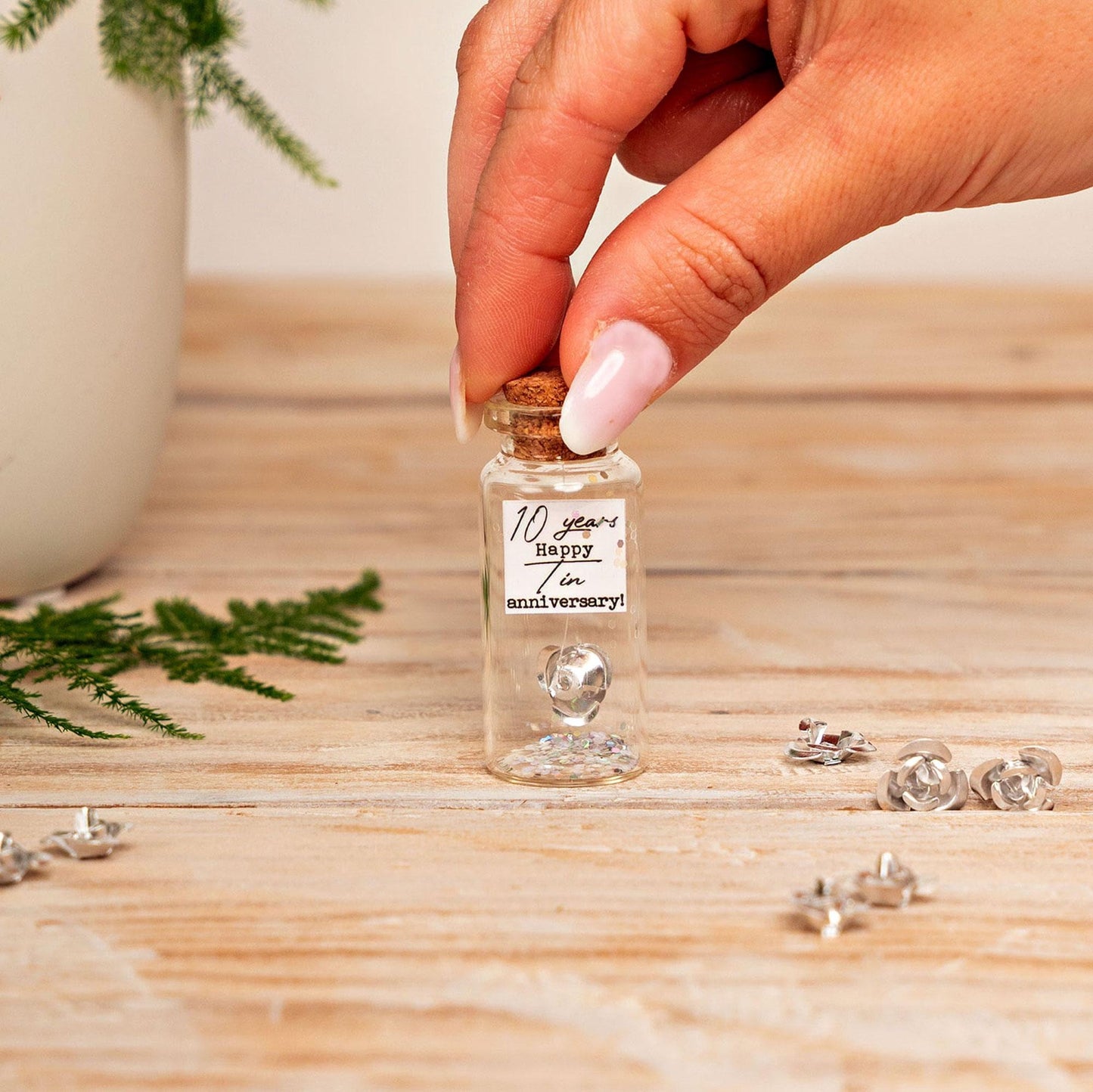 10th Anniversary Aluminum Flower Message Bottle