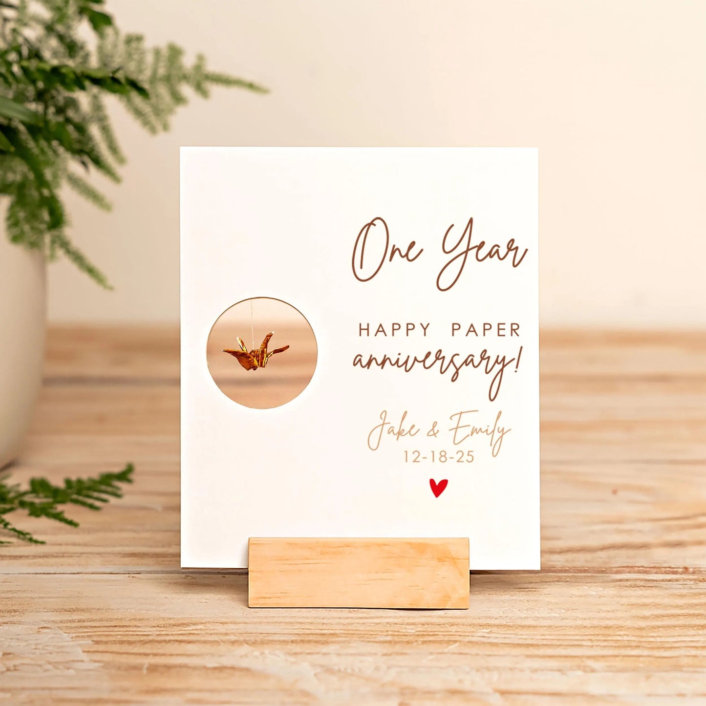 1st Anniversary Origami Card